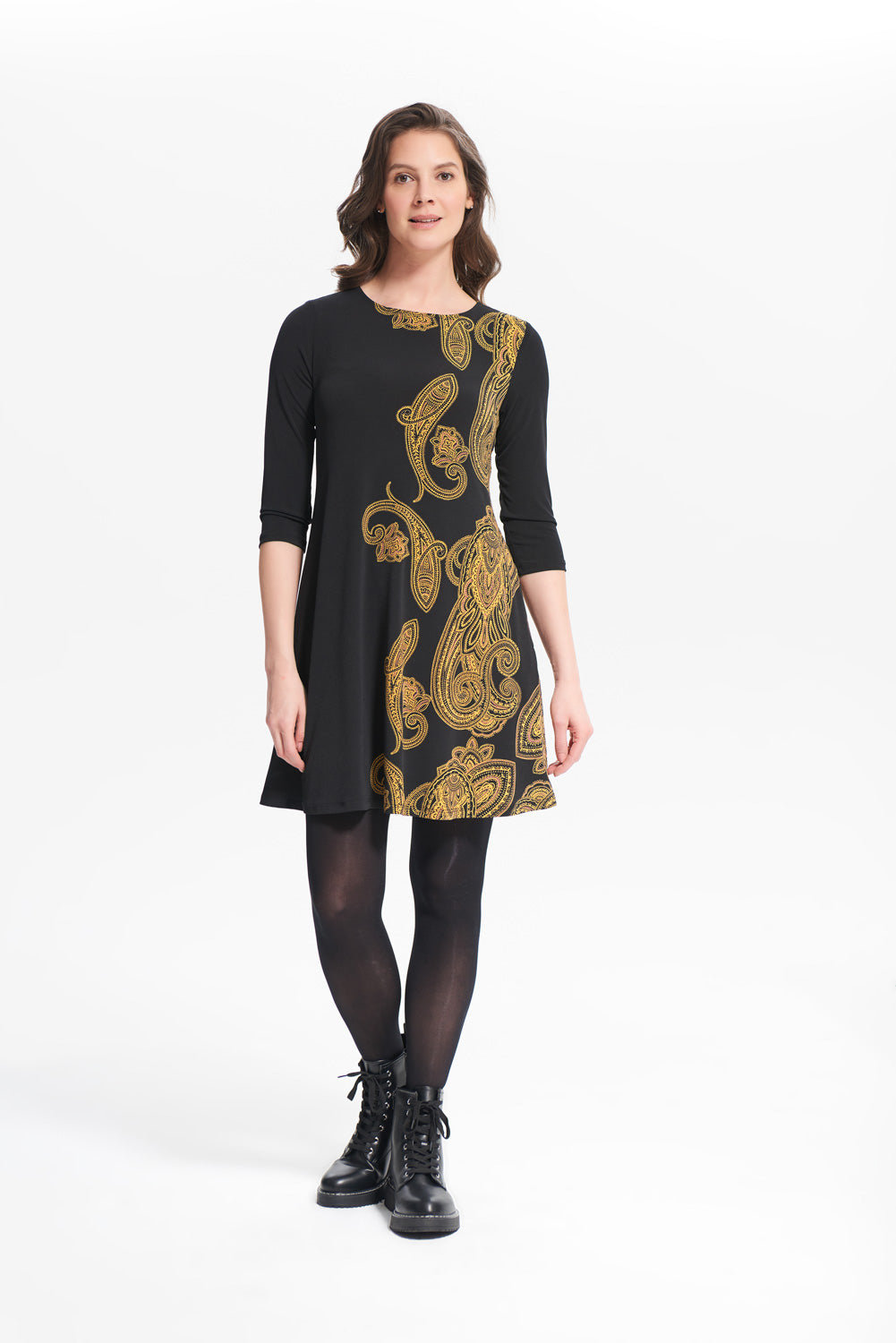 Joseph Ribkoff Black/Gold Dress Style 214148 DECABANA Joseph Ribkoff Black/Gold Dress Style 214148 DECABANA