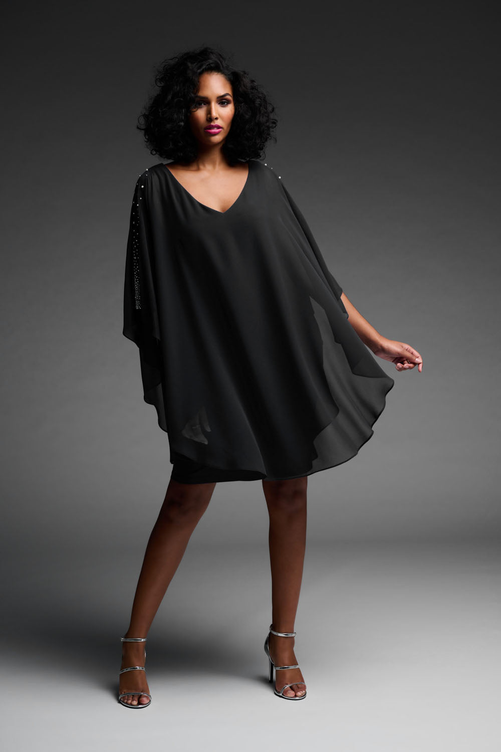 Joseph Ribkoff Black Chiffon Overlay Dress Style 223742 DECABANA Joseph Ribkoff Black Chiffon Overlay Dress Style 223742 DECABANA