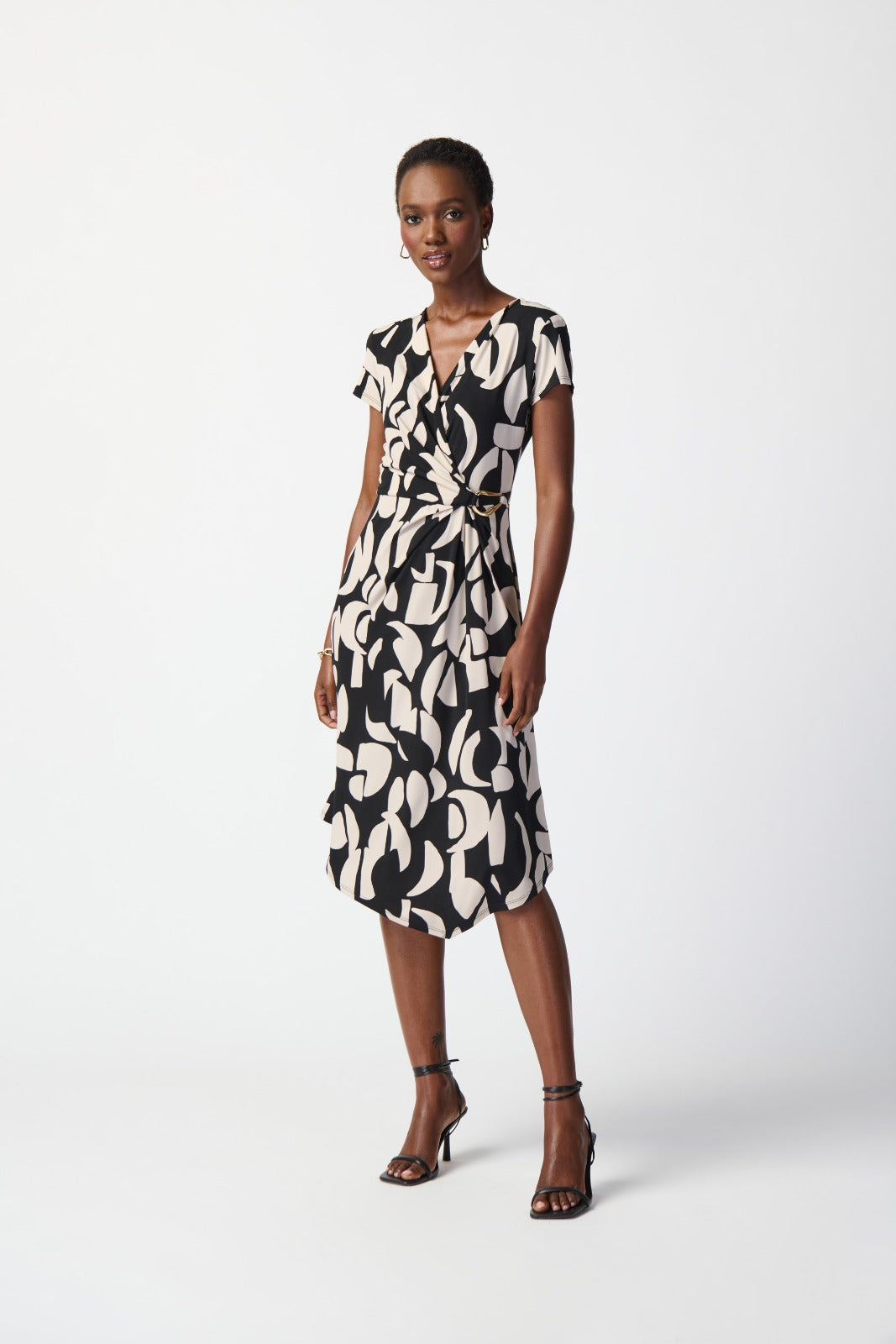 Joseph Ribkoff Black/Moonstone Wrap Dress Style 241029 – DECABANA