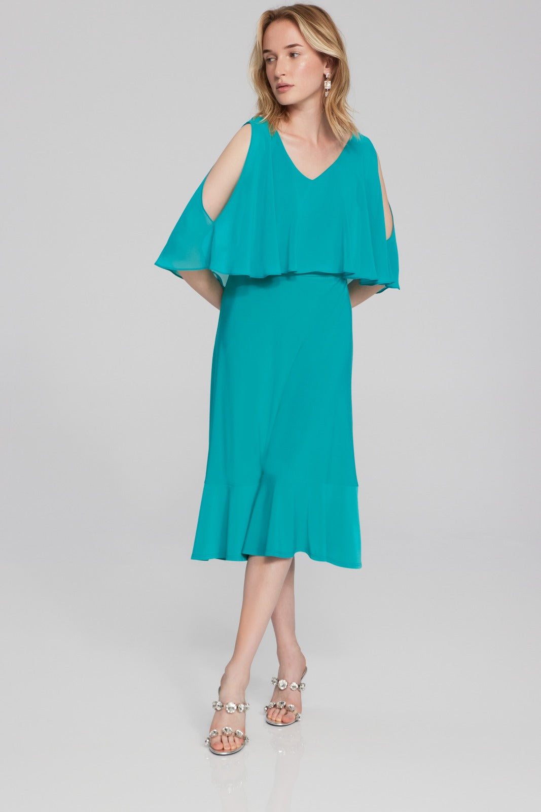 Joseph Ribkoff Ocean Blue Fit-and-Flare Dress Style 241706 DECABANA Joseph Ribkoff Ocean Blue Fit-and-Flare Dress Style 241706 DECABANA