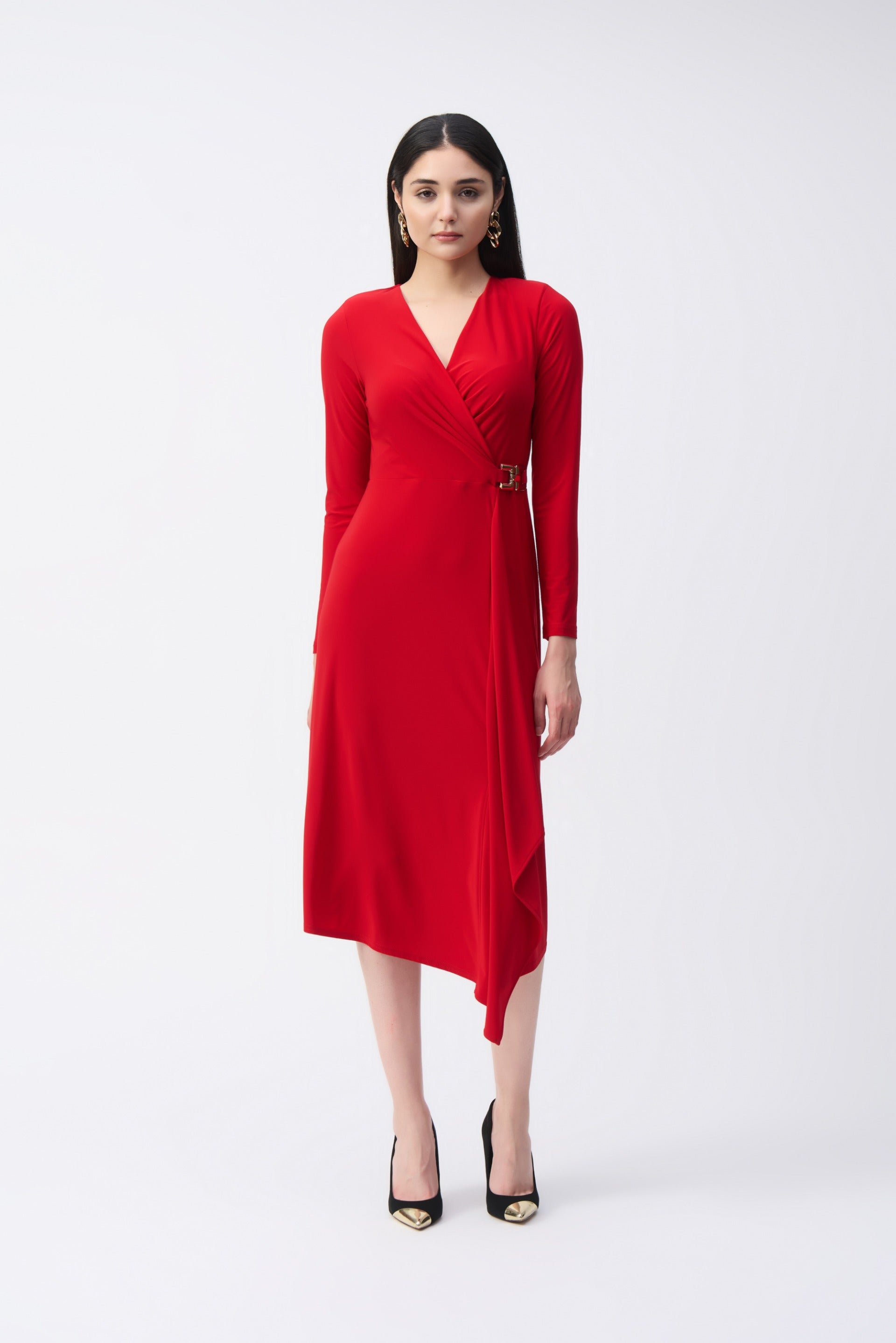Robe portefeuille rouge à lèvres Joseph Ribkoff, modèle 243282