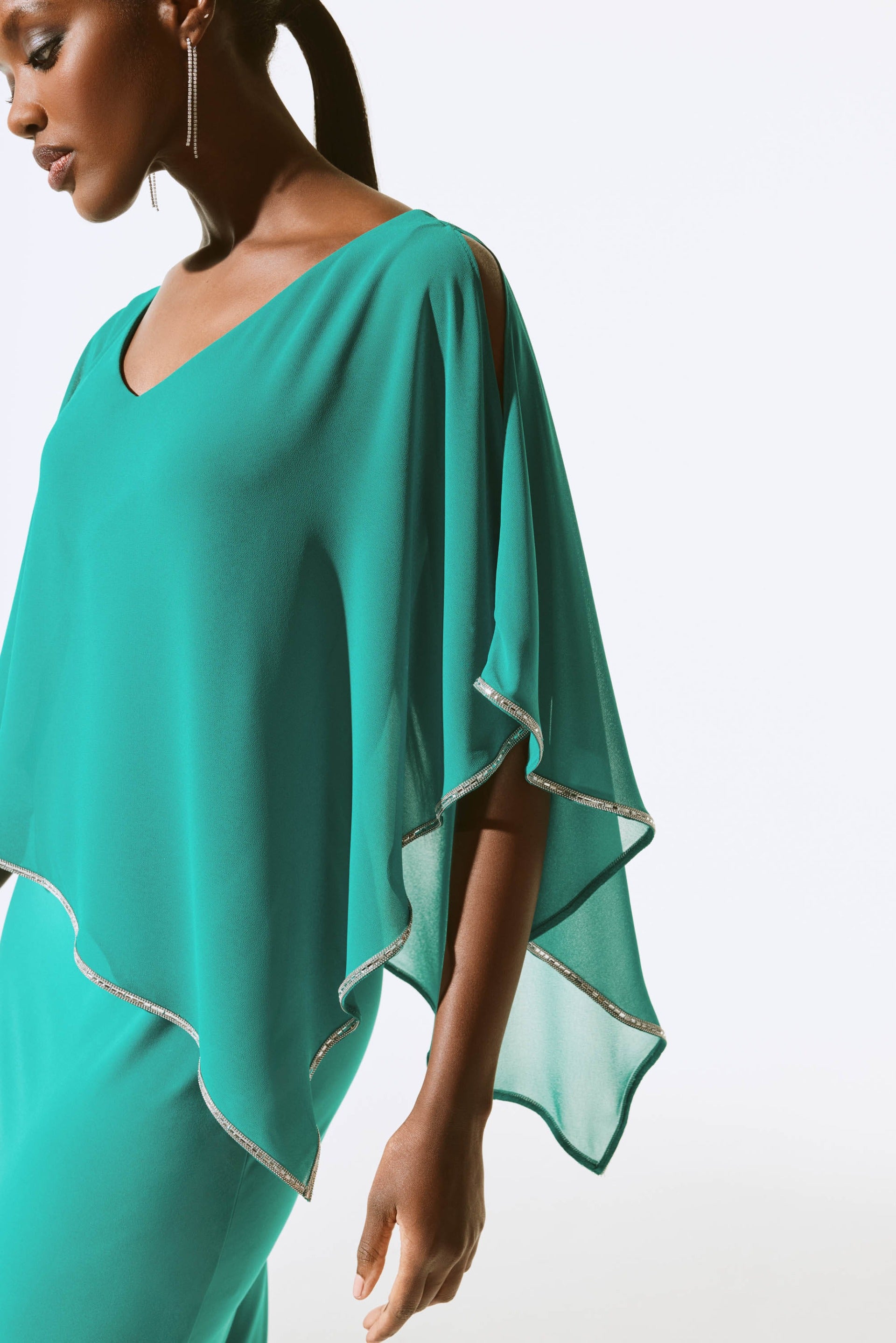 Joseph Ribkoff Jade Stone Poncho Dress Style 243797 DECABANA Joseph Ribkoff Jade Stone Poncho Dress Style 243797 DECABANA