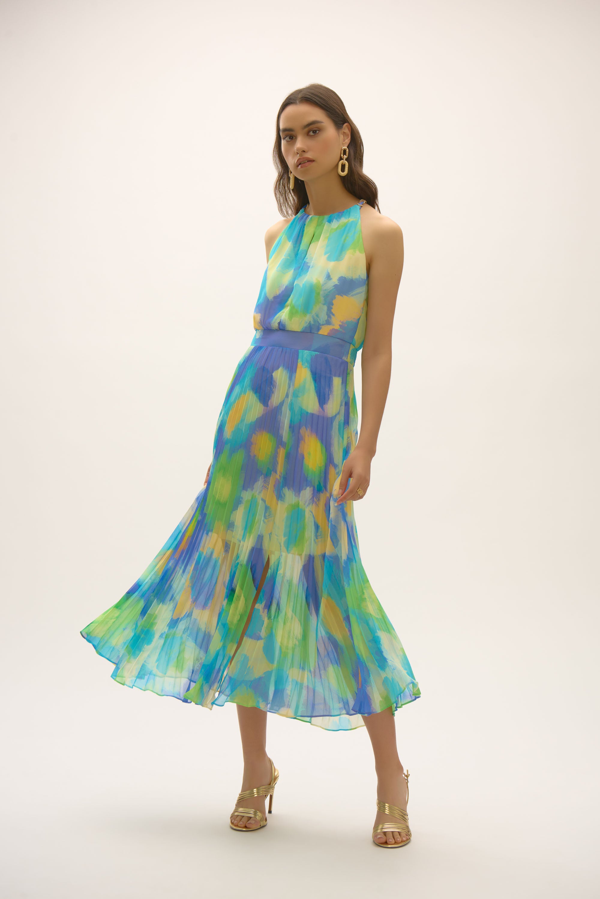 Joseph Ribkoff Chiffon Abstract Print Fit and Flare Dress Style 252711 Joseph Ribkoff Chiffon Abstract Print Fit and Flare Dress Style 252711