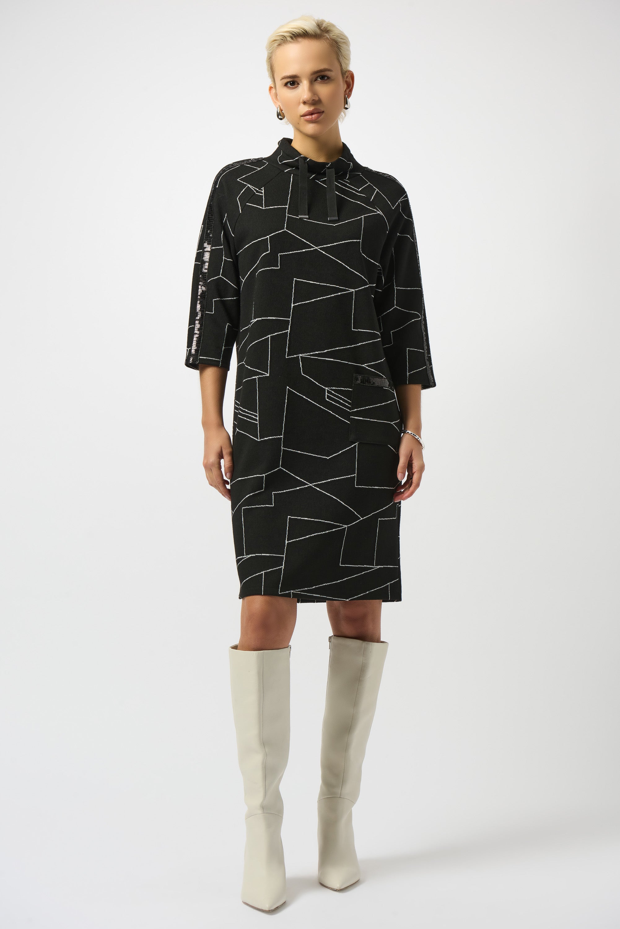Joseph Ribkoff Abstract Print Straight Dress Style 253197