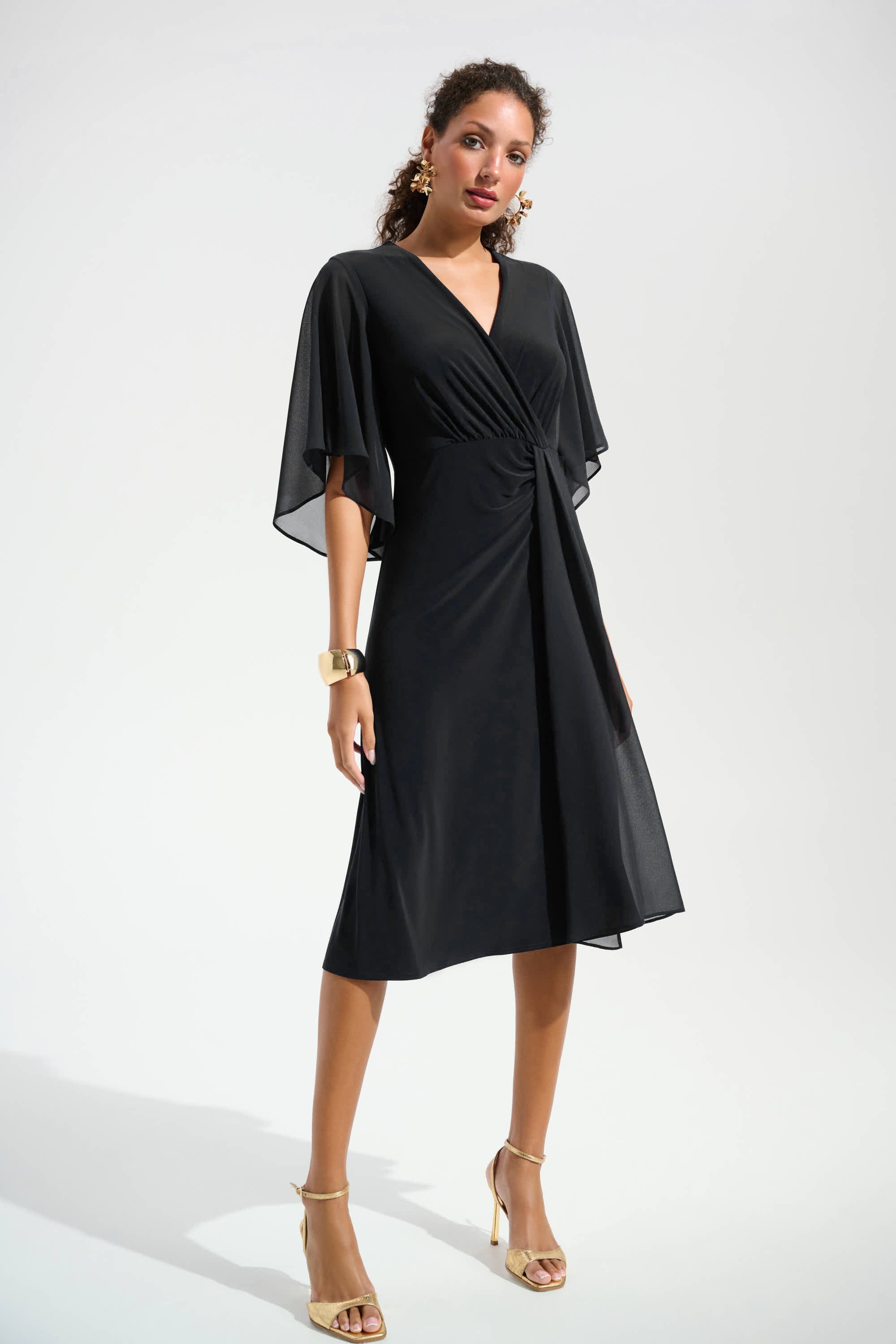 joseph ribkoff chiffon dress Multi Colorful Ombr Chiffon Sheath Dress