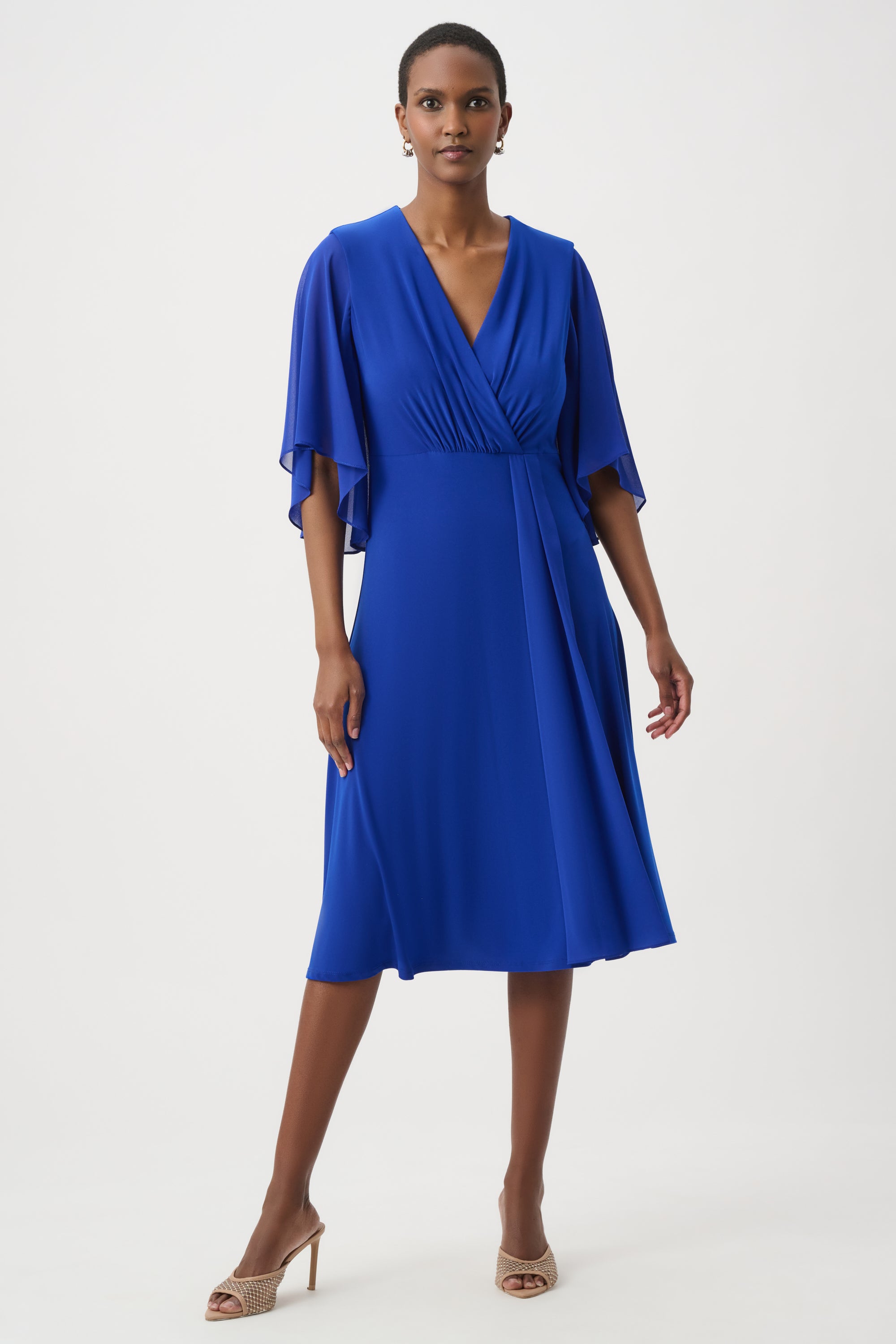 Joseph Ribkoff Fit & Flare Dress with Chiffon Draped Sash Style 261710 Black / 12 Joseph Ribkoff Fit & Flare Dress with Chiffon Draped Sash Style 261710 Black / 12