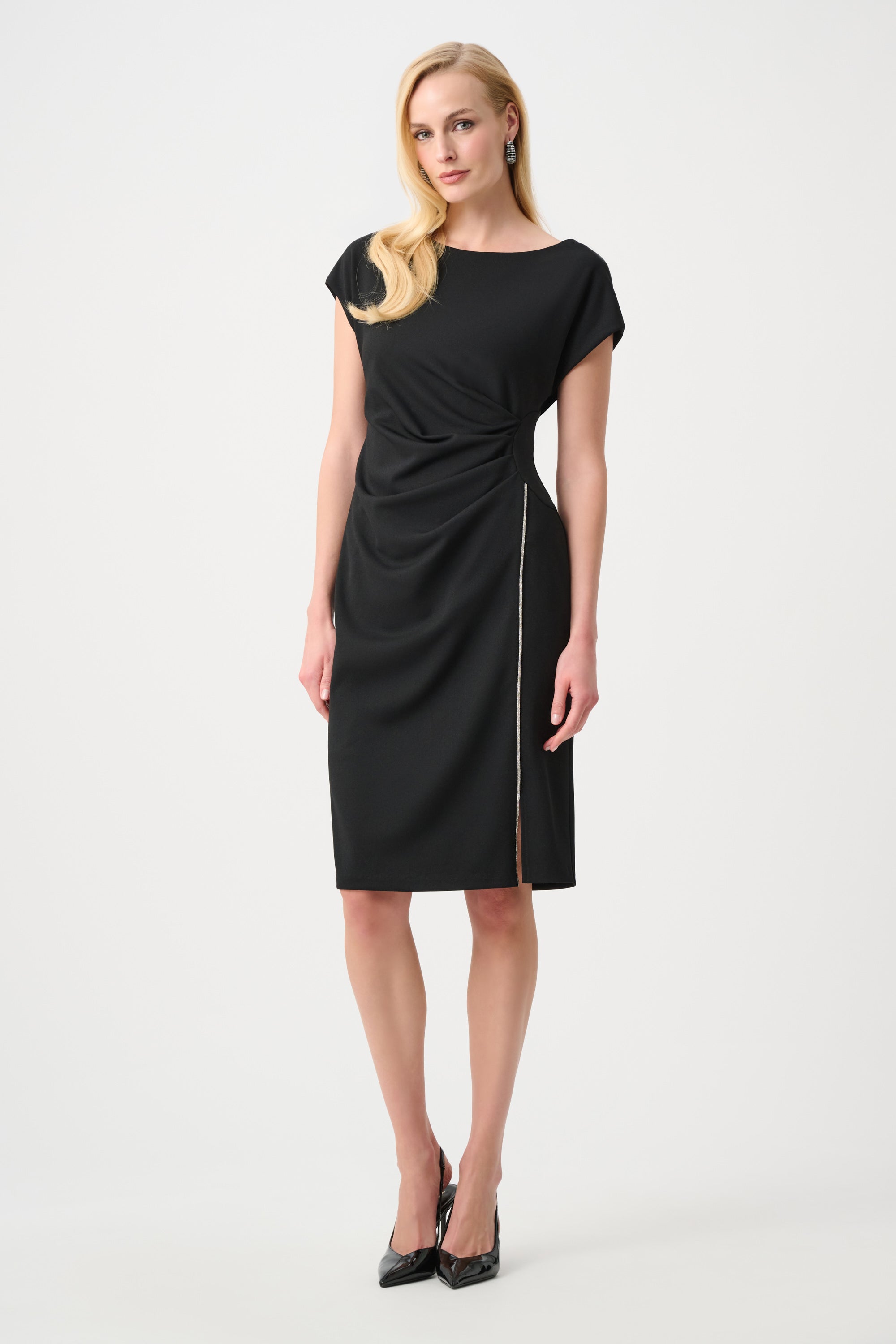joseph ribkoff formal dresses Joseph Ribkoff Cocktail Wrap Dress Red Clutch