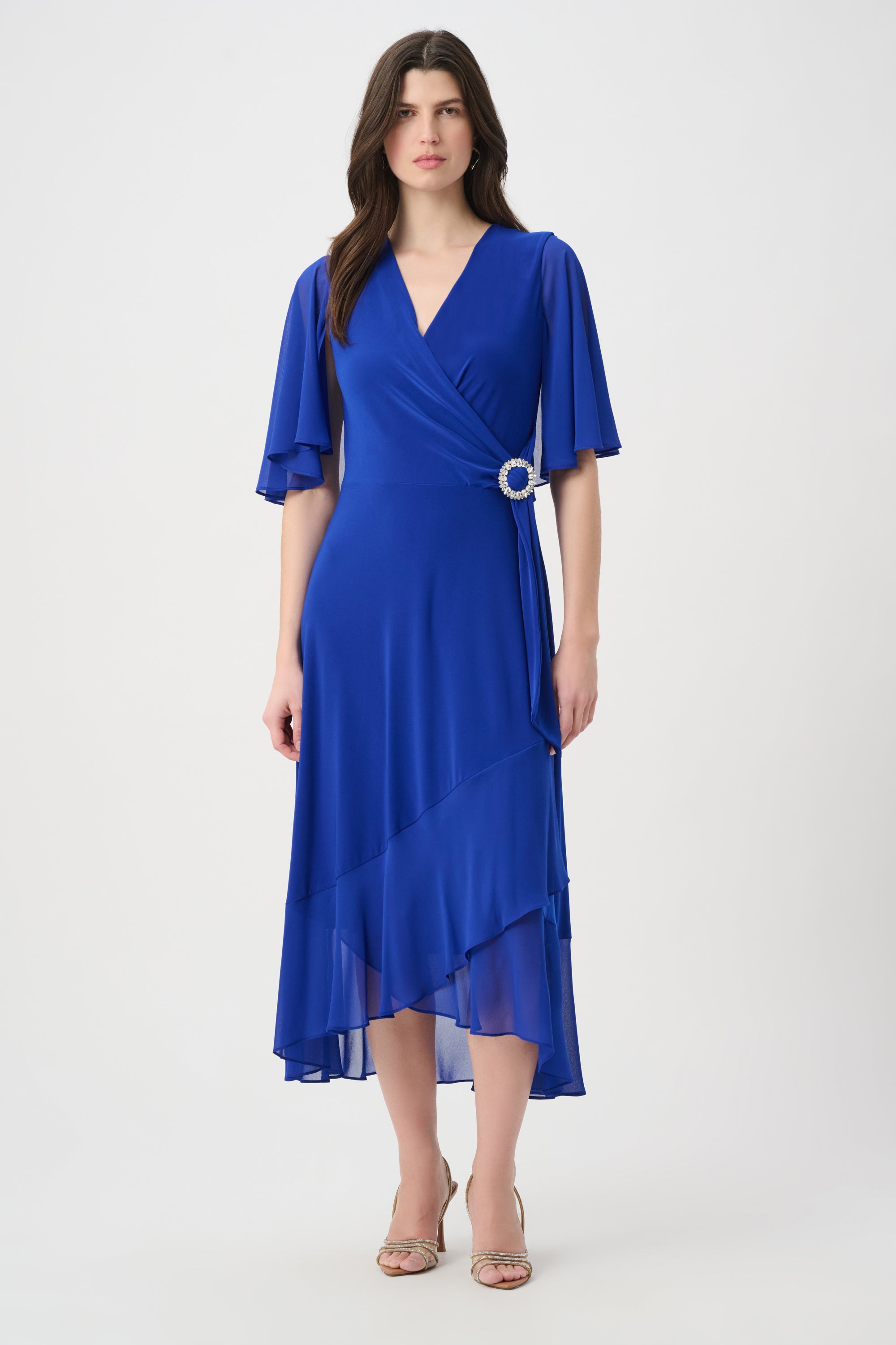 flowy wrap dress Linen Summer Midi Dress