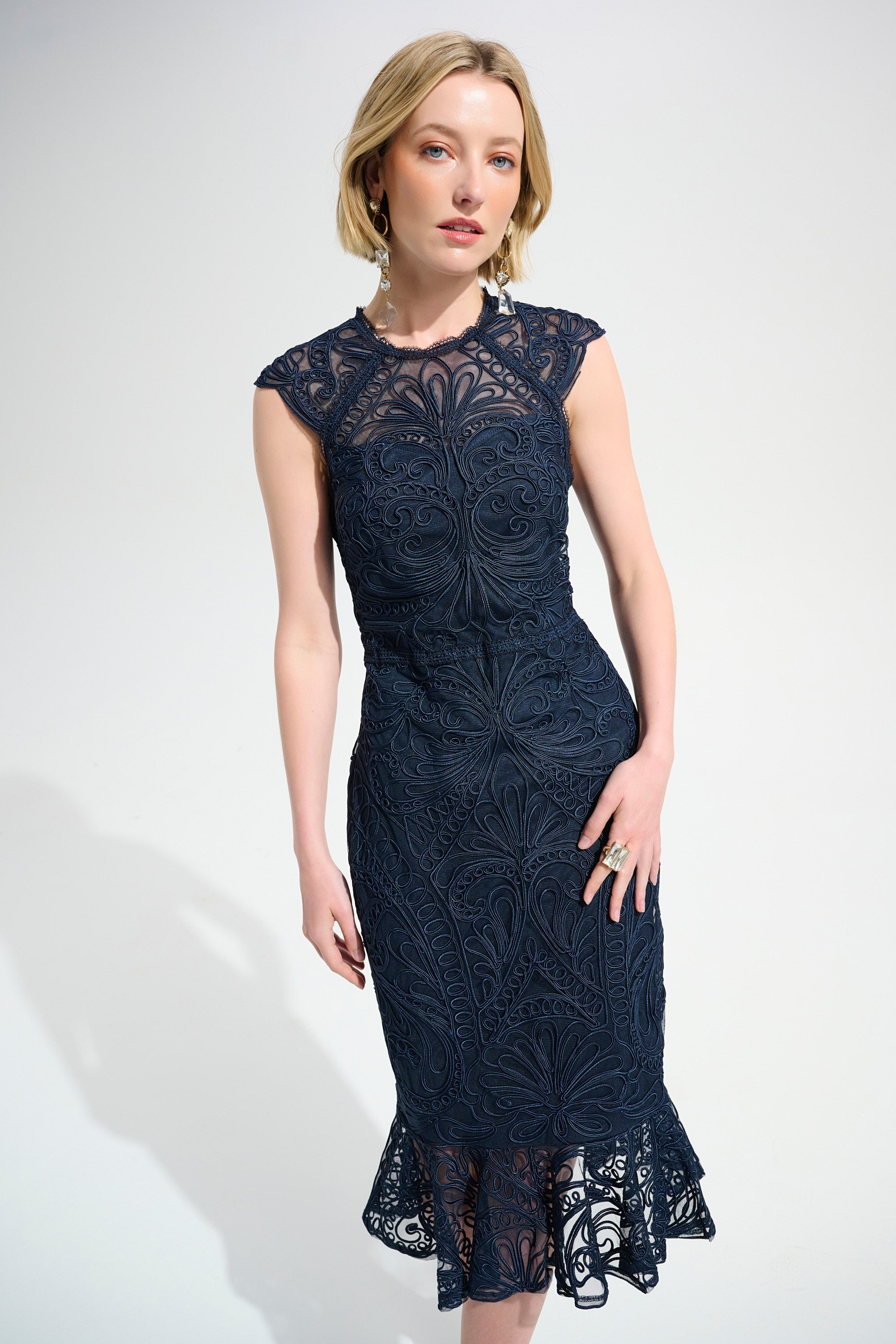 cocktail dresses joseph ribkoff Joseph Ribkoff Silky Knit and Chiffon Sheath Dress