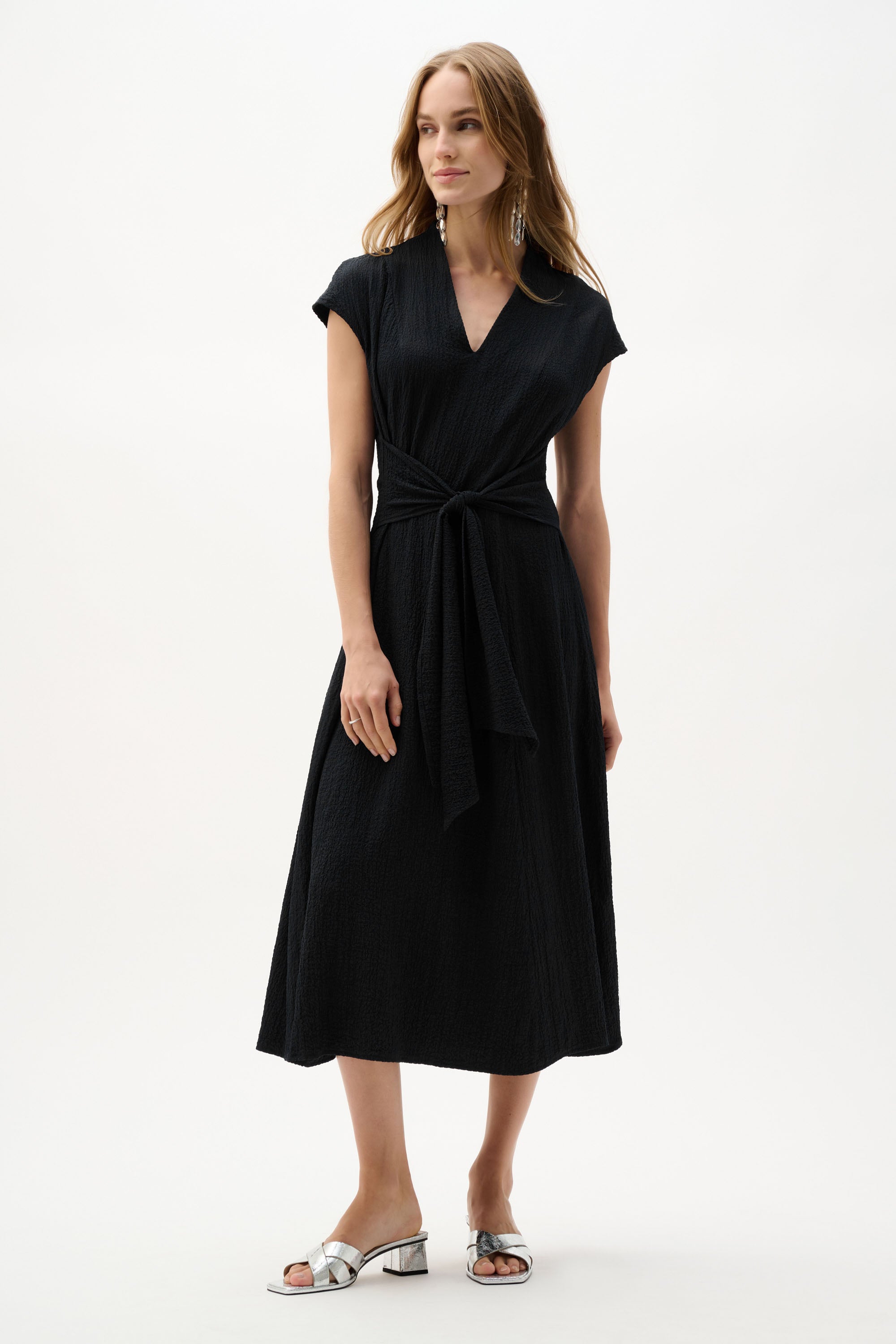 flare dress styles How to Style A-Line and Fit and Dresses Crafted from a stretch bengaline fabric Joseph Ribkoff Tropical Print Fit