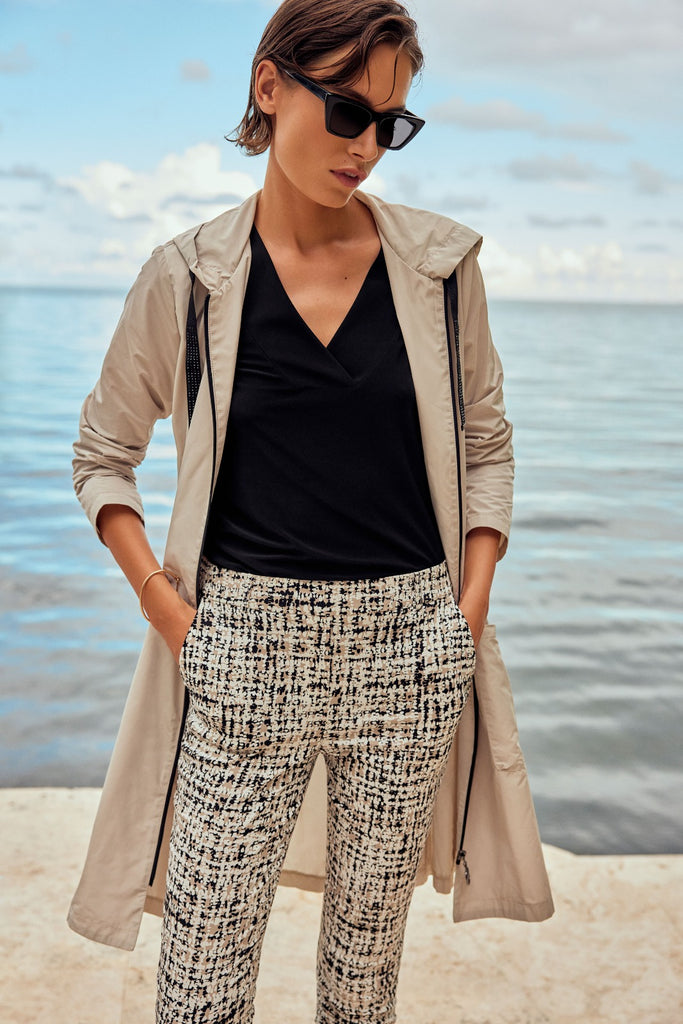 Joseph Ribkoff Moonstone Hooded Trapeze Coat Style 241068 – DECABANA