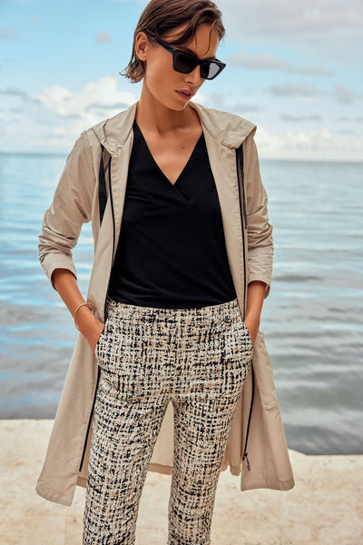 Joseph Ribkoff Moonstone Hooded Trapeze Coat Style 241068 – DECABANA