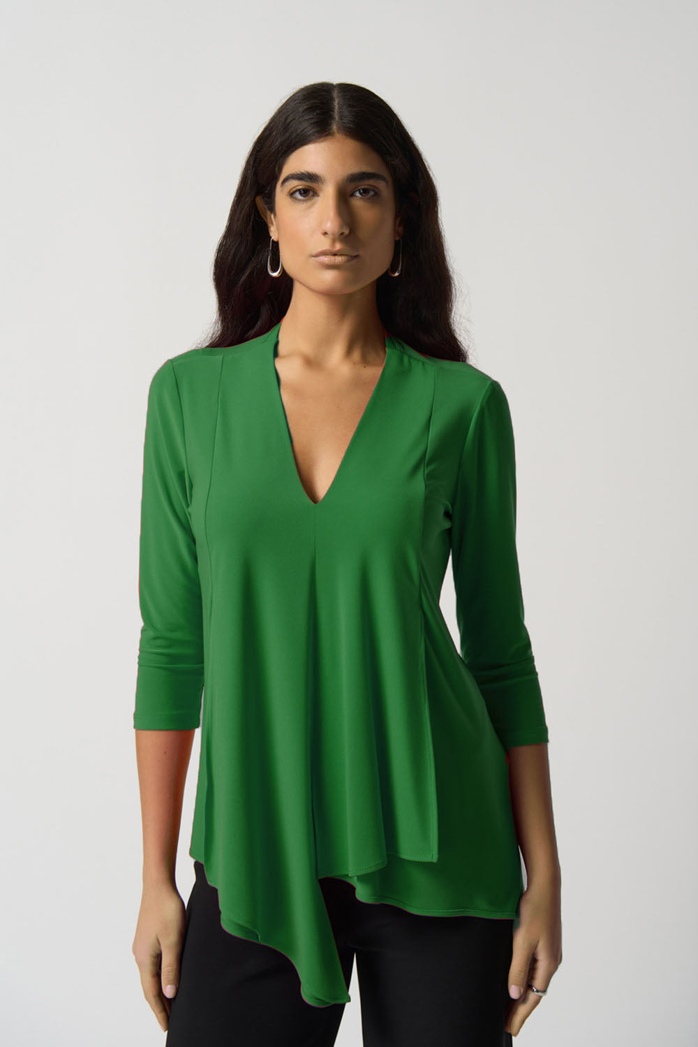 Joseph Ribkoff Kelly Green Asymmetric Tunic Style 161066TT