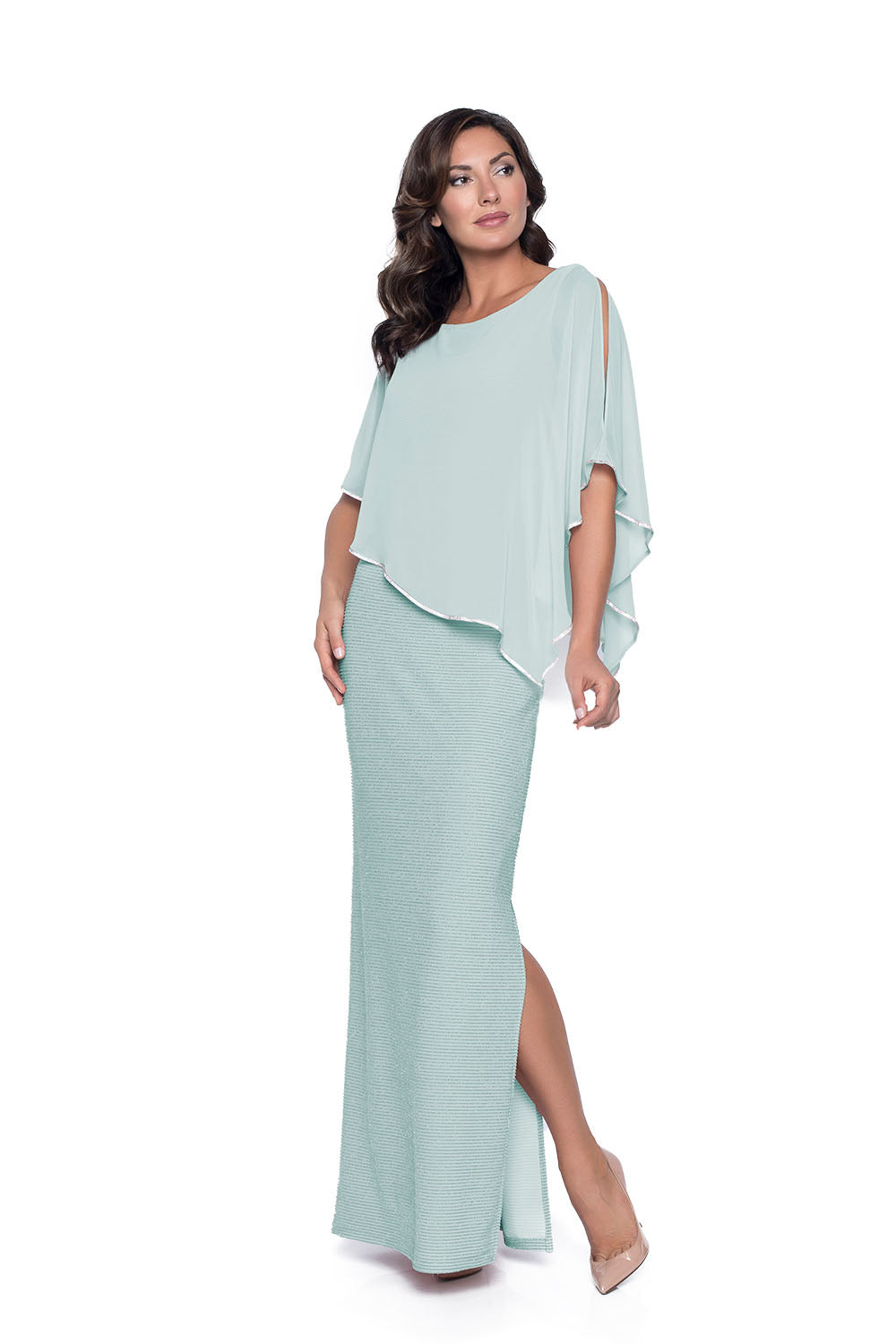 Frank Lyman Aqua mist Cape Dress Style 179257