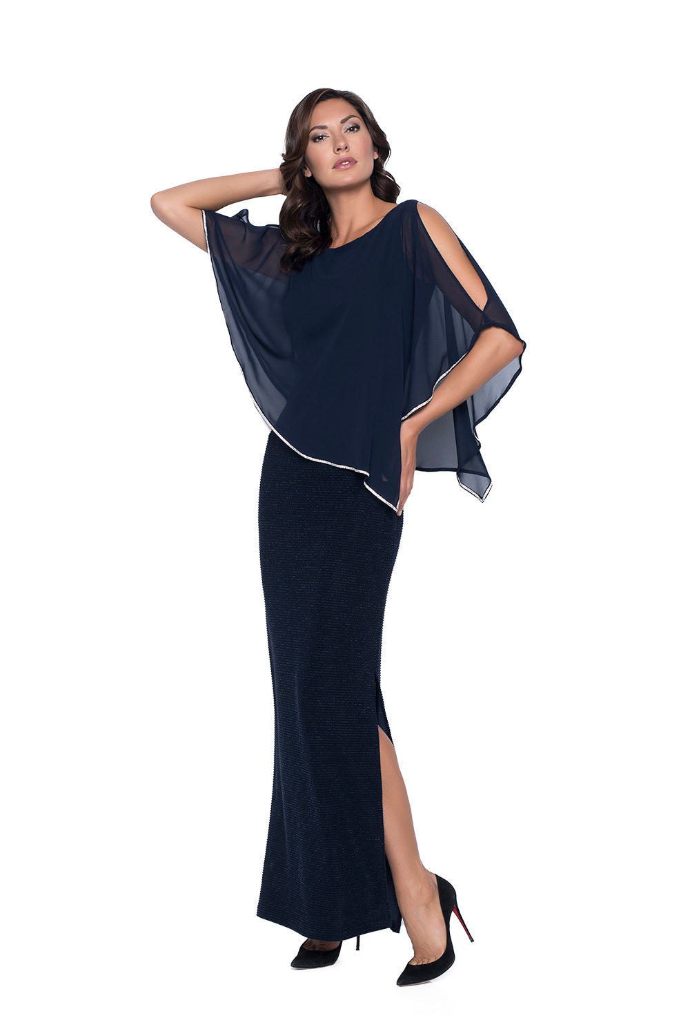 Frank Lyman Midnight Cape Dress Style 179257