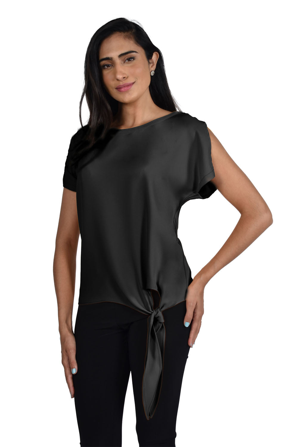 Frank Lyman Black Woven Top Style 181224