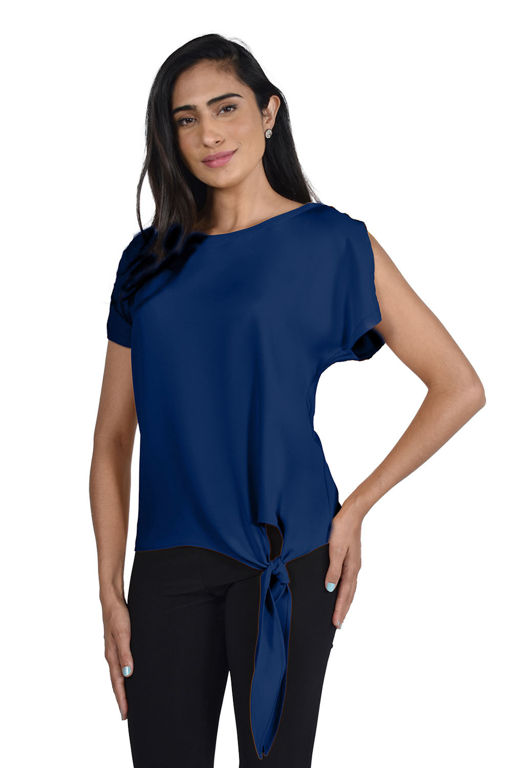 Frank Lyman Midnight Blue Woven Top Style 181224