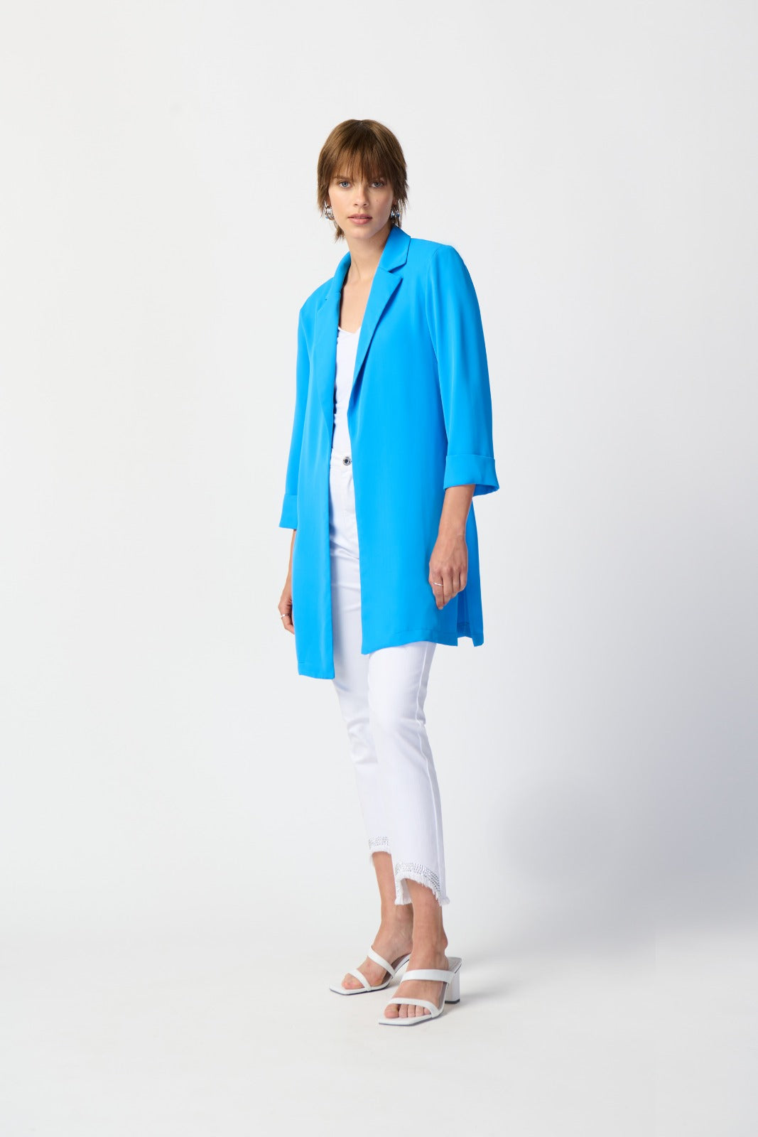 Joseph Ribkoff French Blue Classic Long Blazer Style 211361