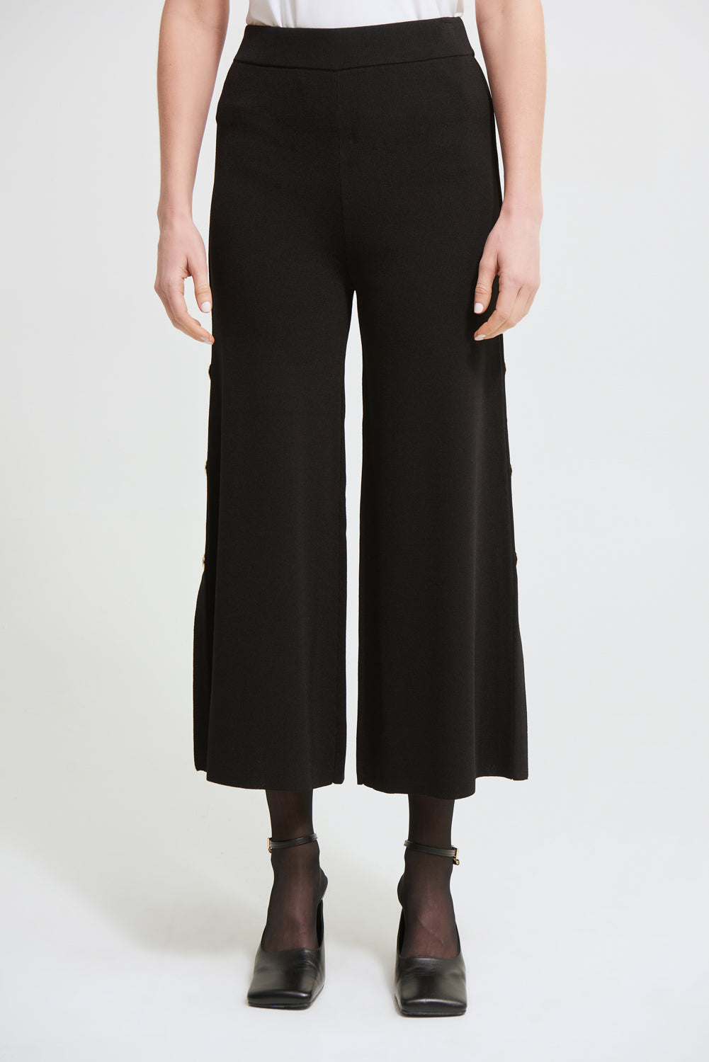 Joseph Ribkoff Black Studded Wide Leg Pants Style 213999 - Main Image