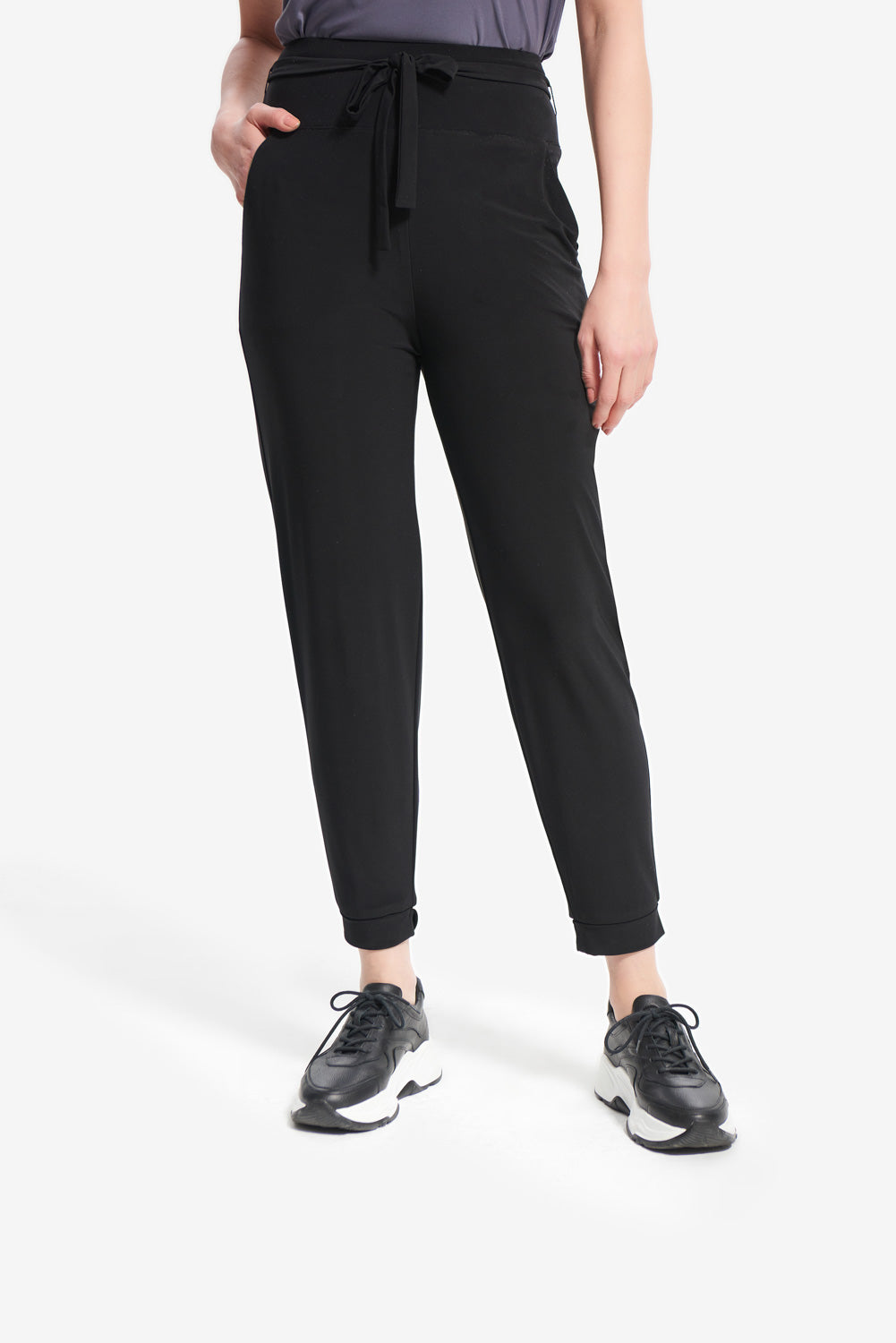 Joseph Ribkoff Black Drawstring Pant Style 214250 - Main Image