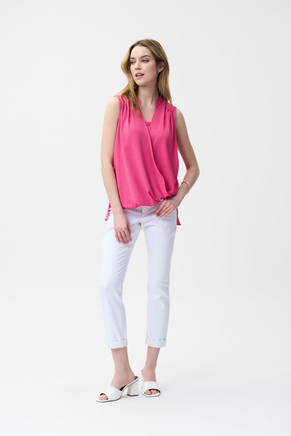 Joseph Ribkoff Raspberry Sorbet Fold Over Front Top Style 221084-main