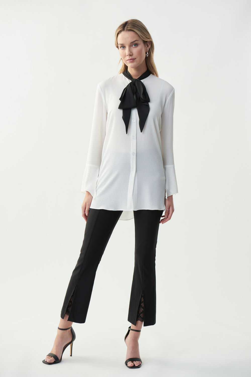 Joseph Ribkoff Black/Vanilla Blouse Style 221094 - Main Image