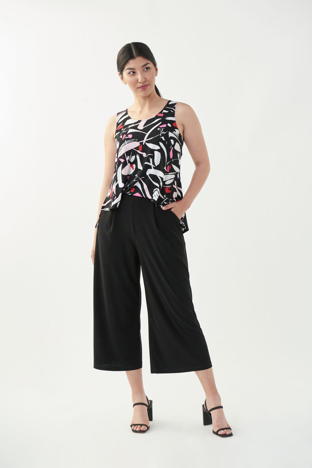 Joseph Ribkoff Black/Multi Jumpsuit Style 221098 - Main Image