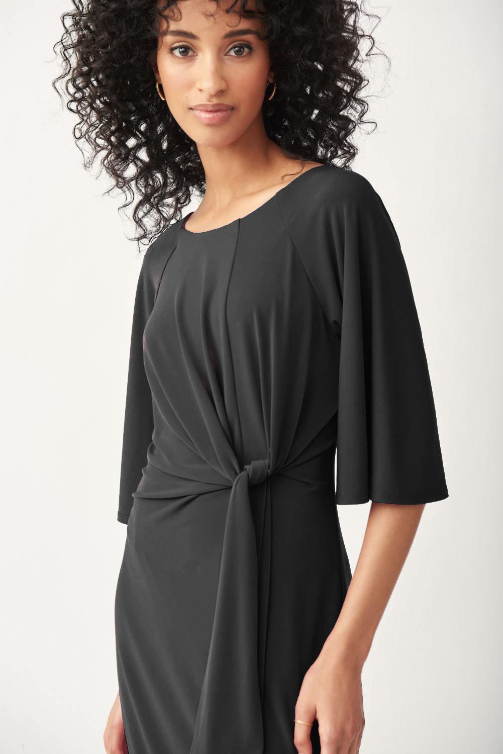Joseph Ribkoff Front Panel Drape Top Pink Punch 161066-4270