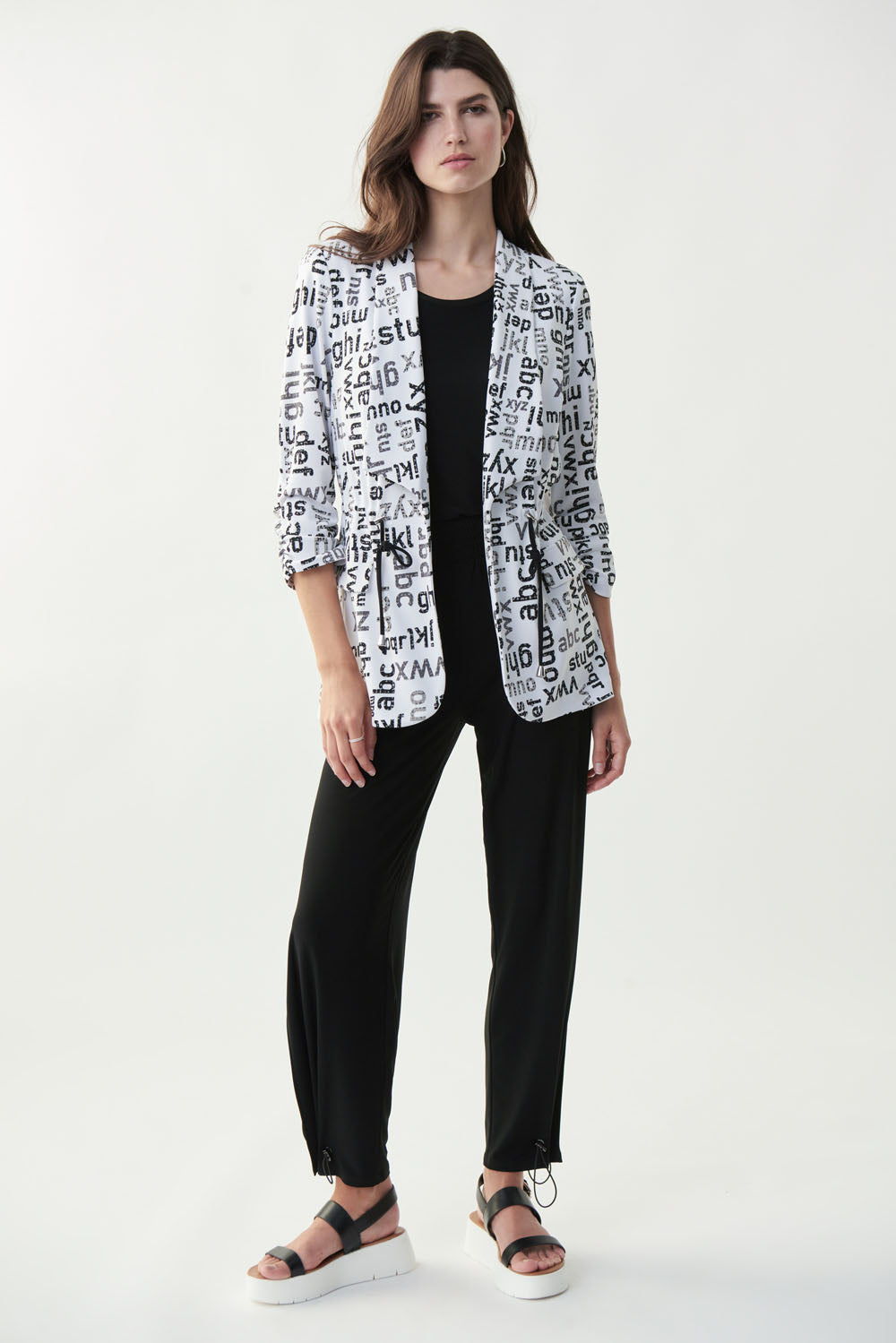 Joseph Ribkoff Black/Vanilla/Silver Jacket Style 221173 - Main Image