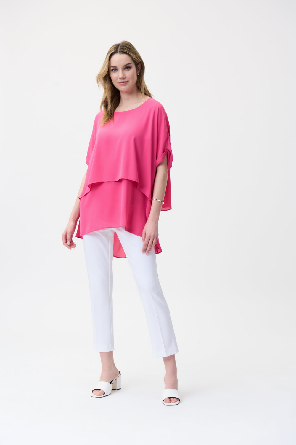 Joseph Ribkoff Raspberry Sorbet Tiered Top Style 221255-main