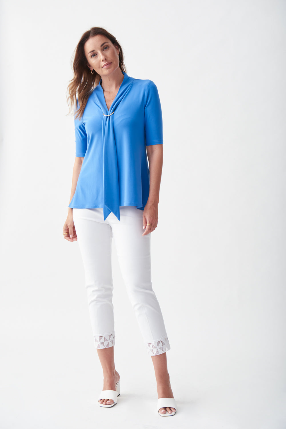 joseph Ribkoff Agean Sea High-Low Top Style 221363 - Main Image