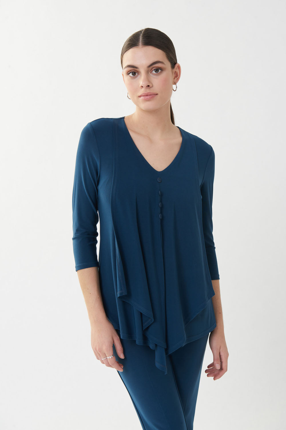 Joseph Ribkoff Nightfall Draped Henley Top Style 223102-main