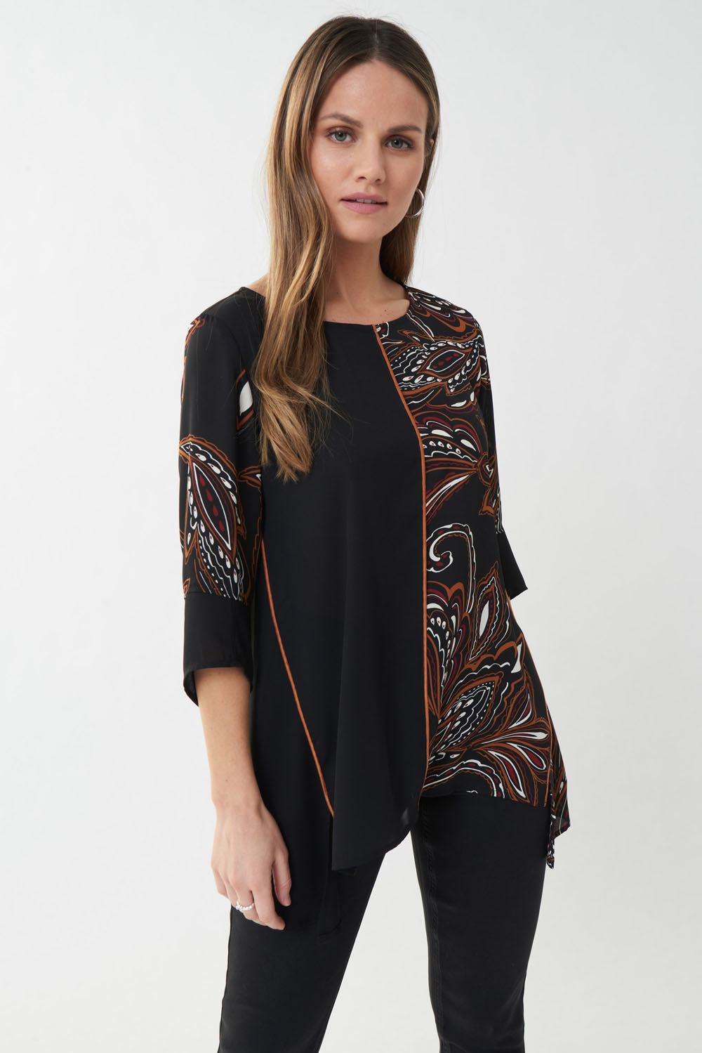 Joseph Ribkoff Black/Brown/Multi Top 223114