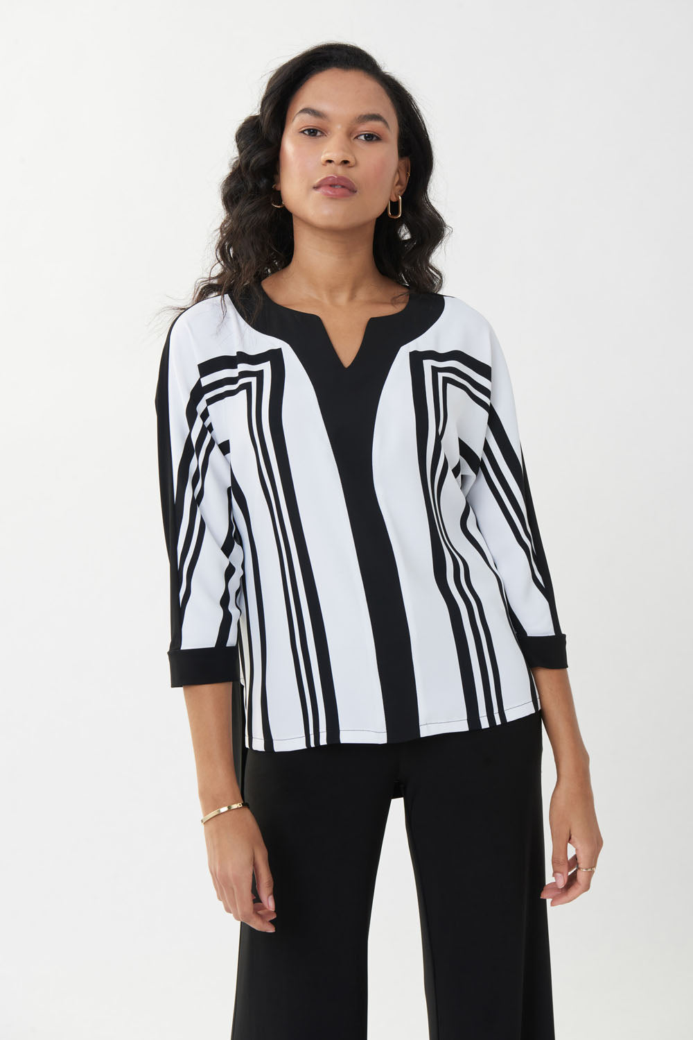 Joseph Ribkoff Vanilla/Black Top Style 223134