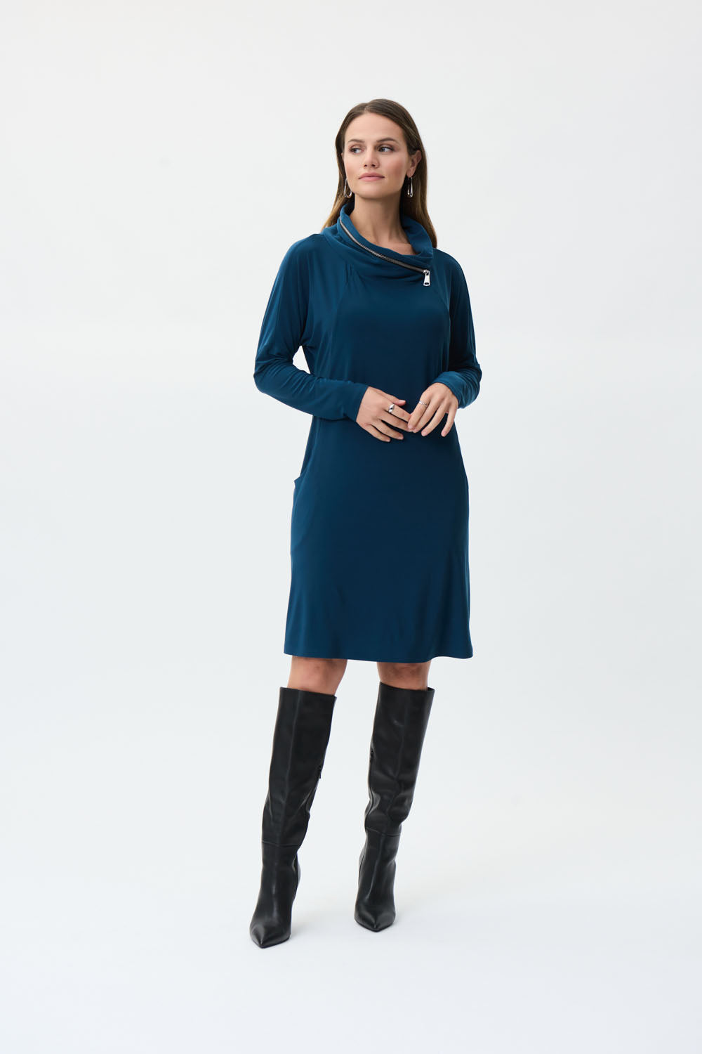 Joseph Ribkoff Nightfall Zip Accent Dress Style 223135