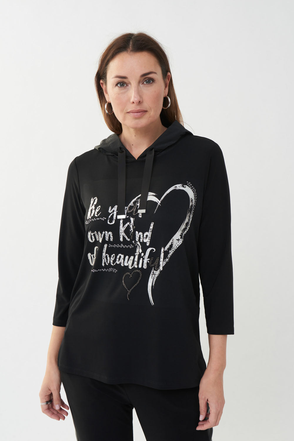 Joseph Ribkoff Black Tunic with Hoodie Style 223193