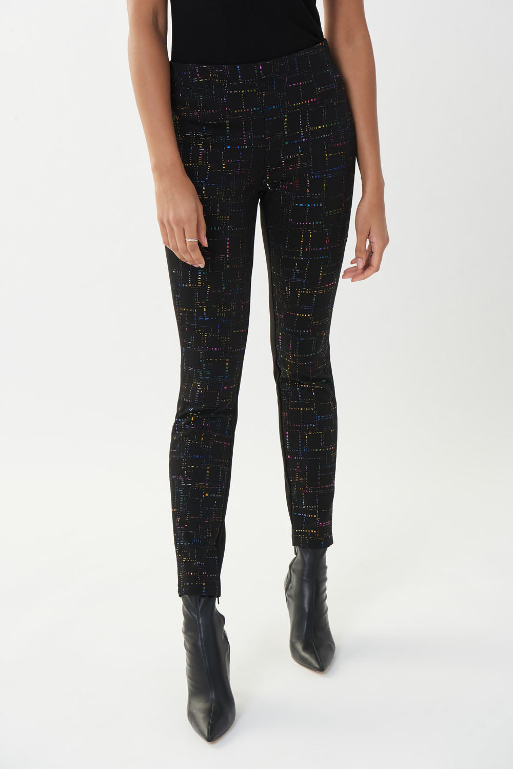 Joseph Ribkoff Black/Multi Abstract Print Pants Style 223248