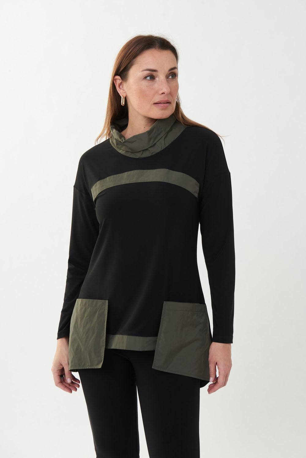 Joseph Ribkoff Black/Avocado Top Style 223258