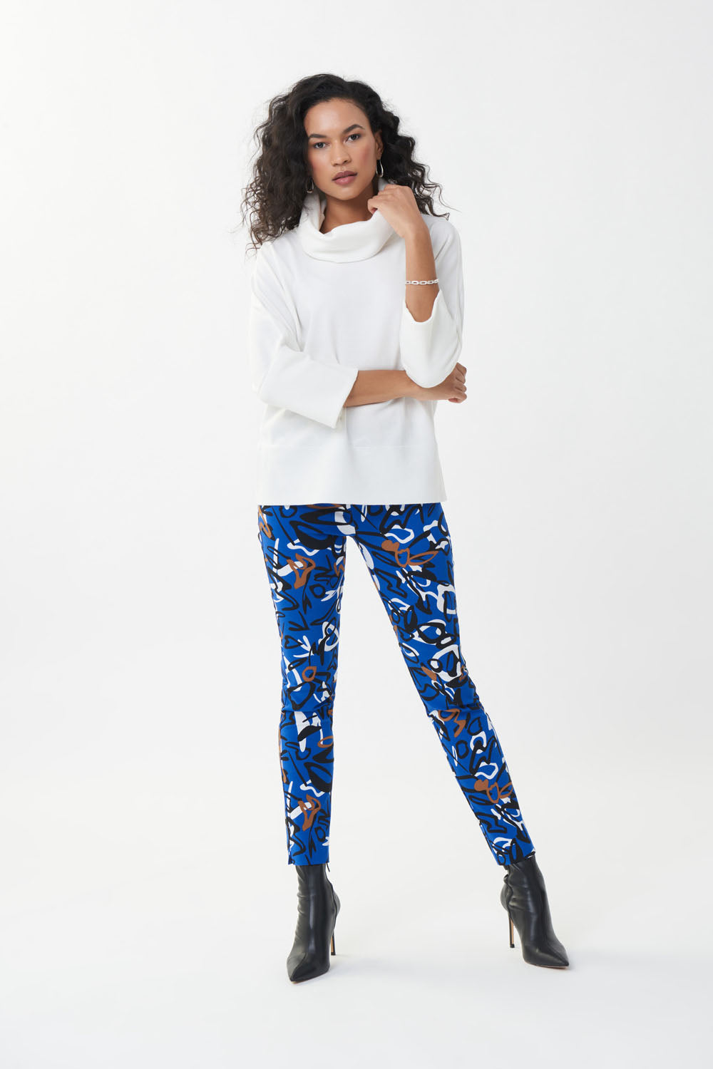 Joseph Ribkoff Royal Sapphire/Multi Abstract Print Pants Style 223273-main