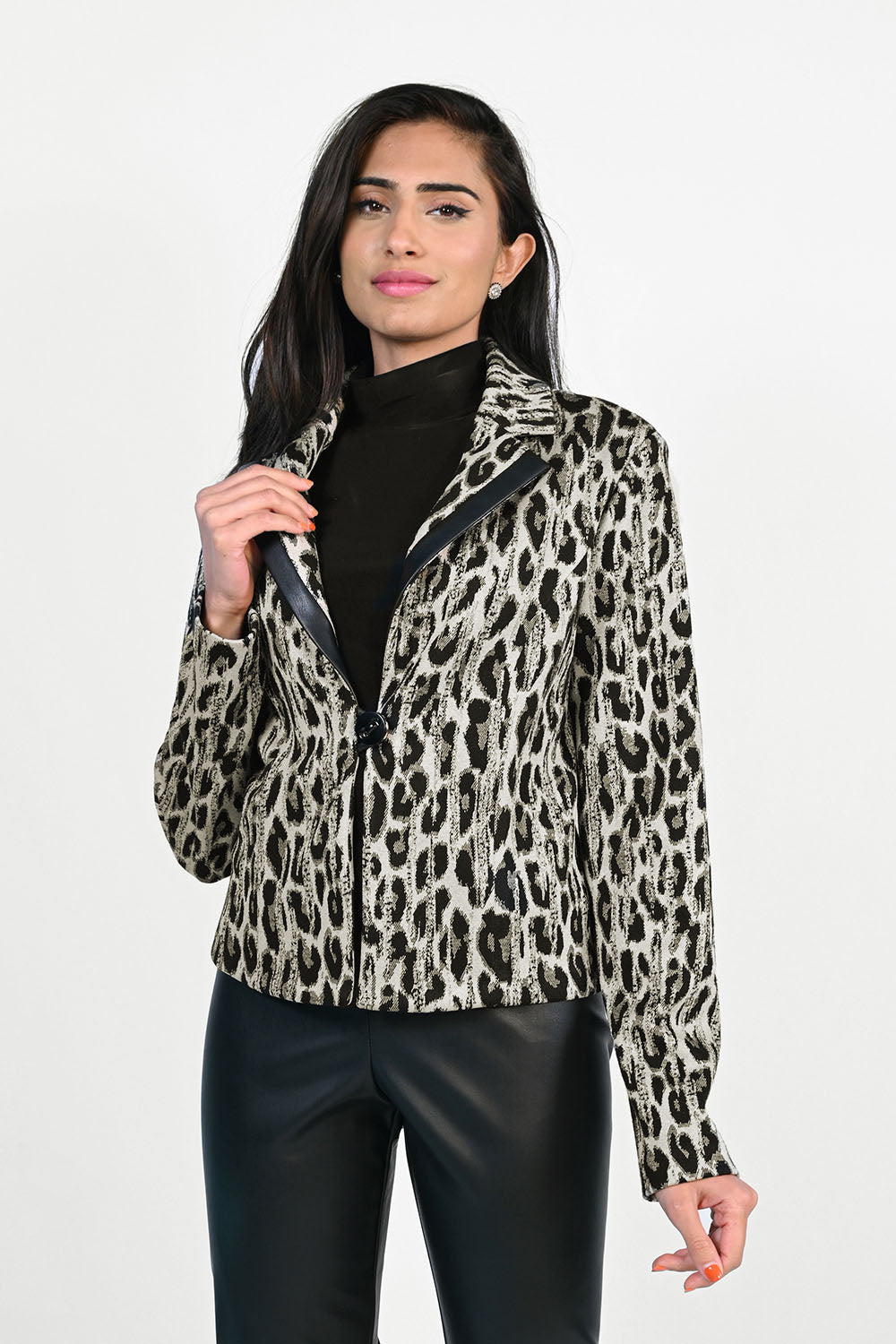 Frank Lyman Gold/Black Knit Jacket Style 223289