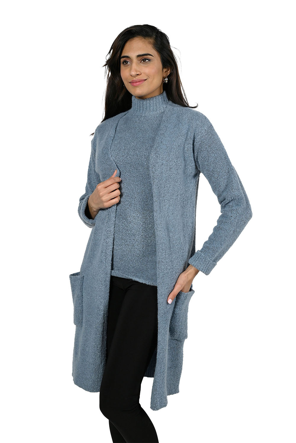 Frank Lyman Blue Knit Cover-Up Style 223454U