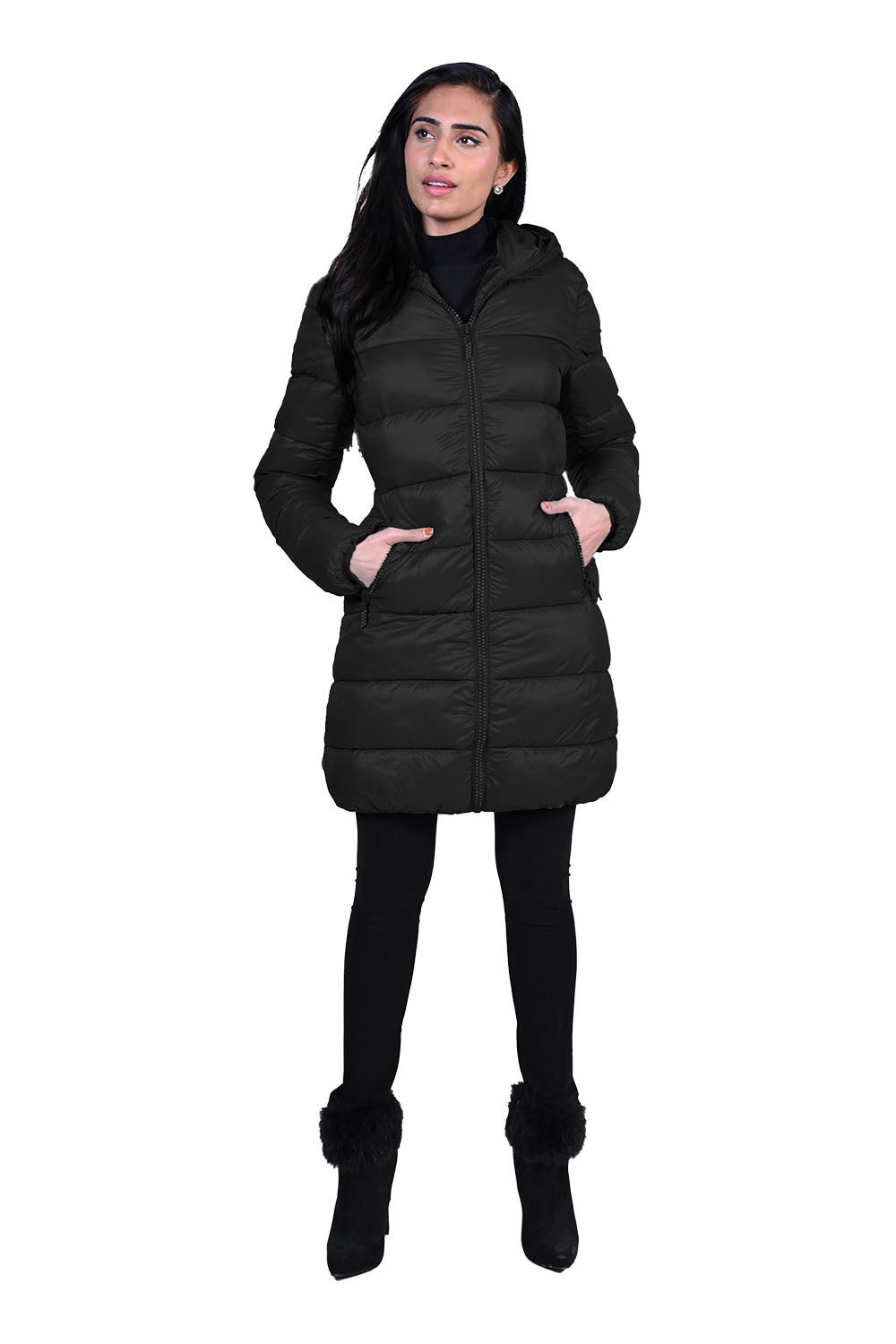 Frank Lyman Black Puffy Coat Style 223469U