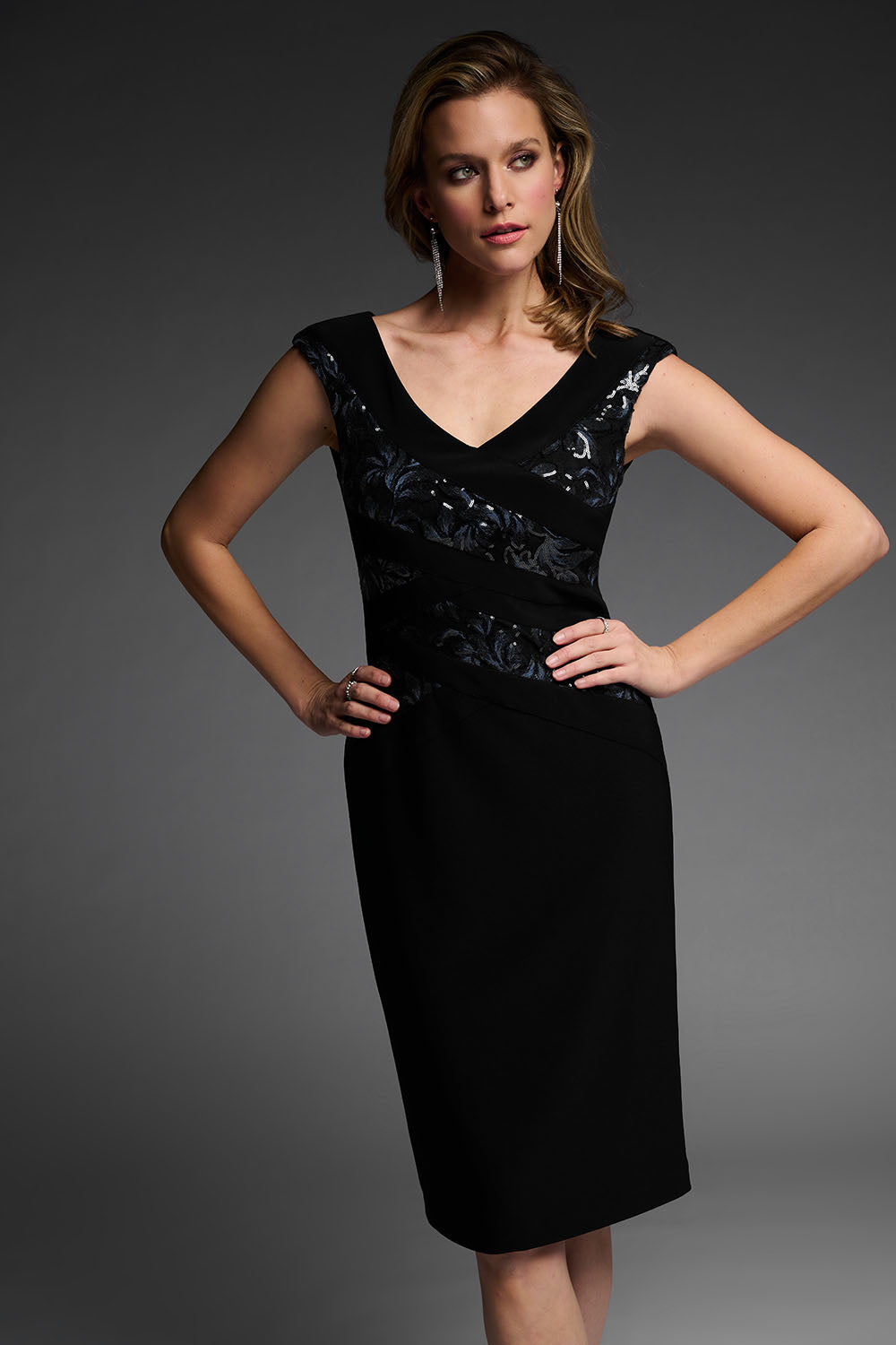 joseph sequin dress Joseph Ribkoff BOATNECK LONG OCCASION DRESS