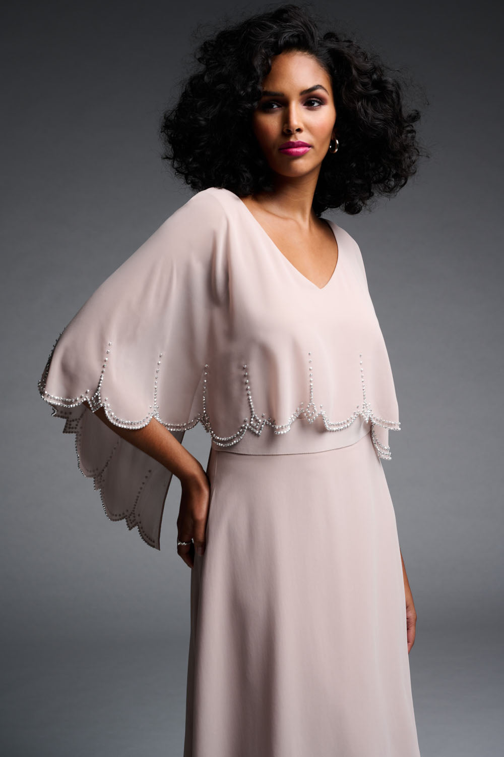 chiffon overlay dress Joseph Ribkoff Champagne Chiffon Overlay Dress Style 223730 – DECABANA