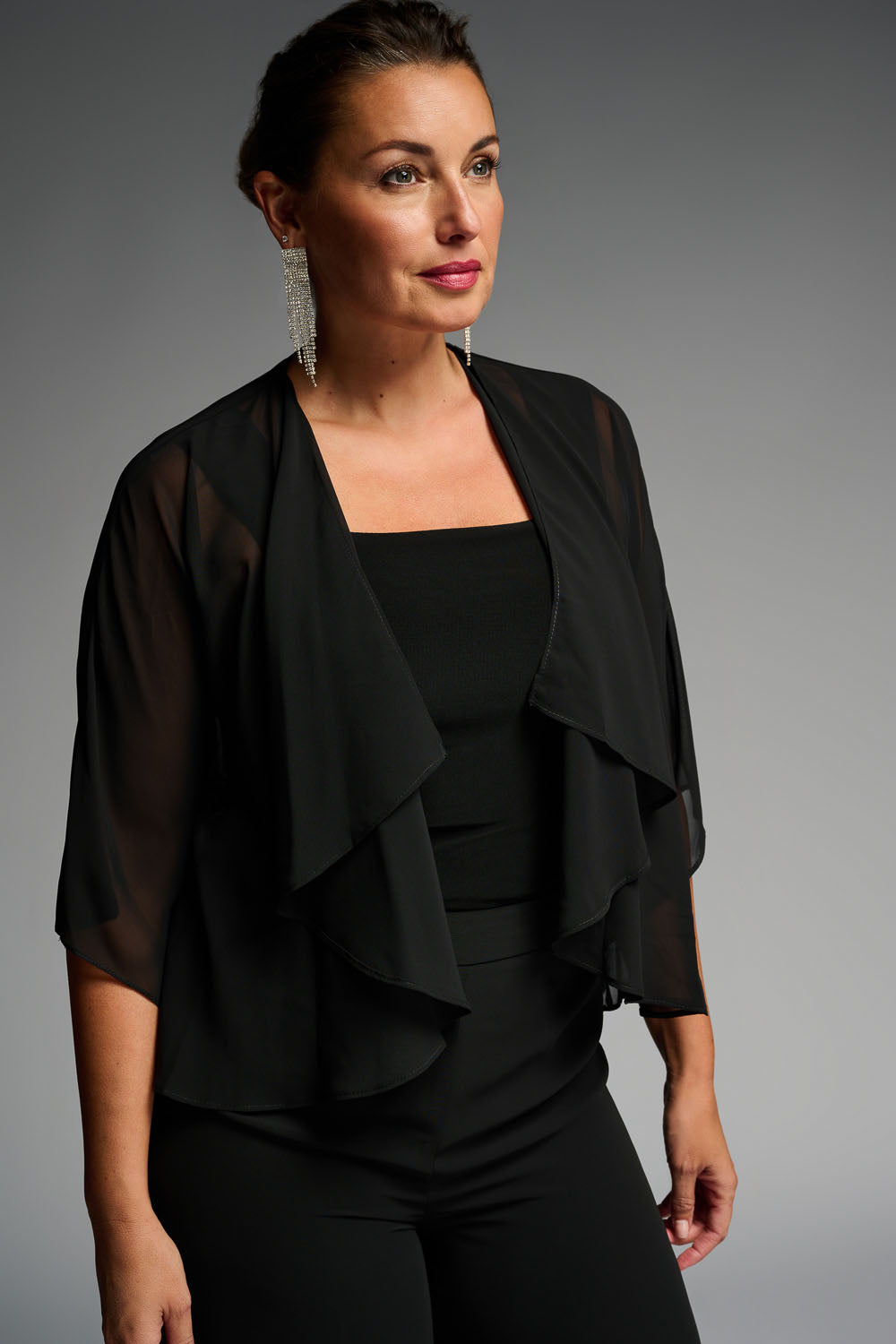 Joseph Ribkoff Black Chiffon Cover Up Style 223764