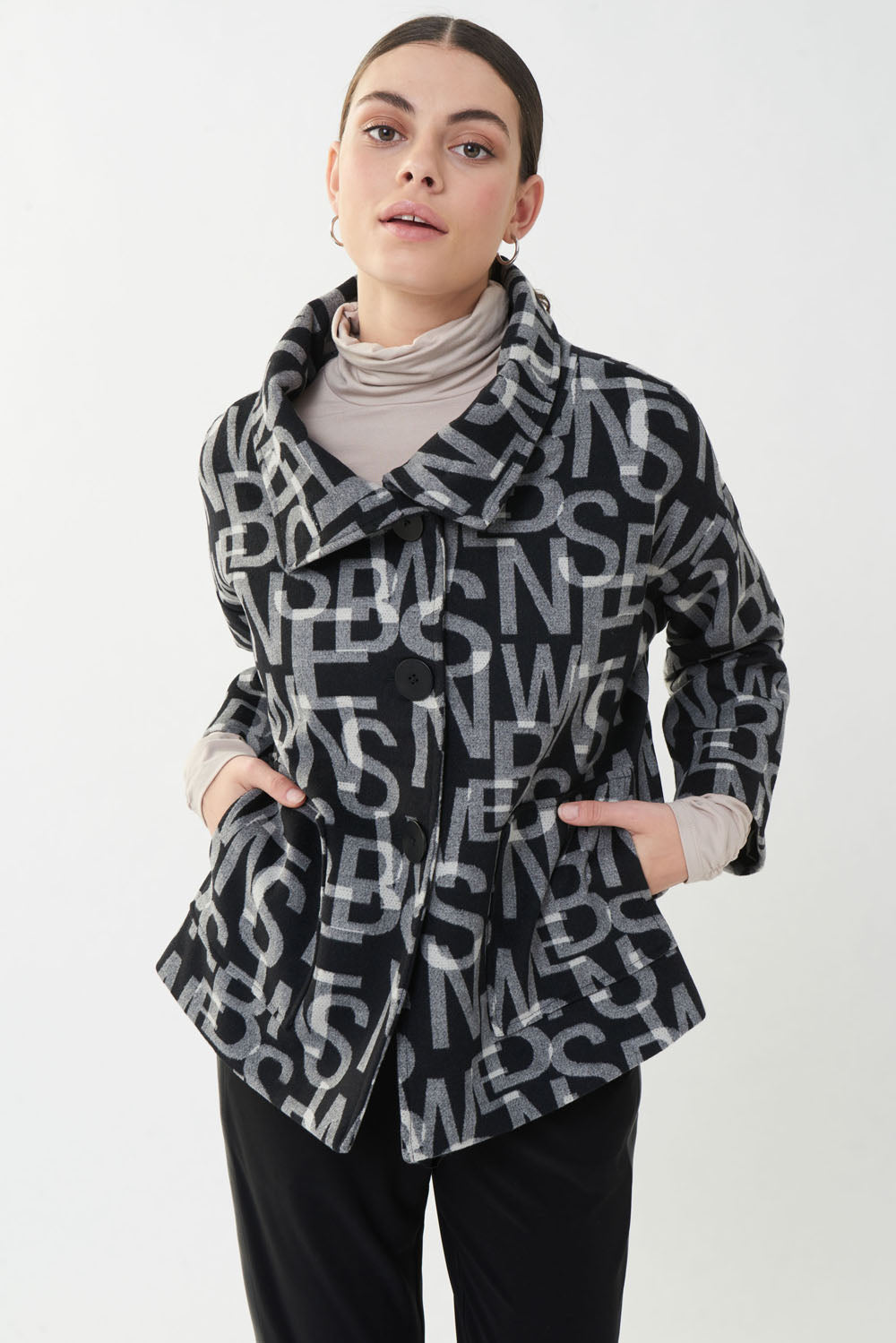 Joseph Ribkoff Black/Multi Coat Style 223970