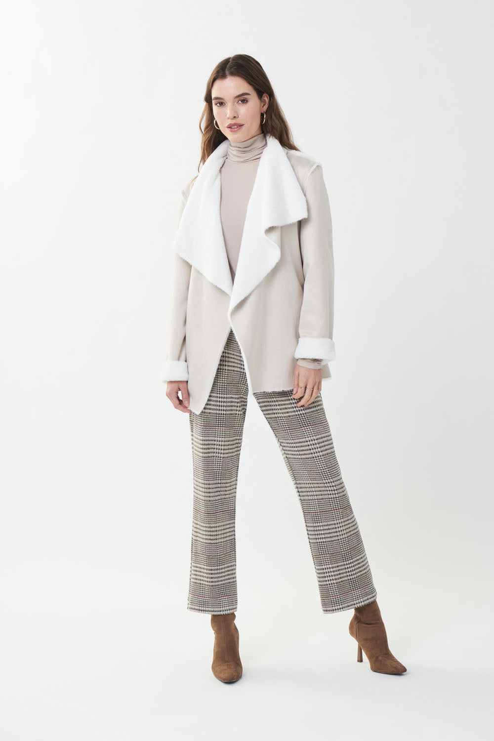 Joseph Ribkoff Stone/Vanilla Coat Style 223972-main