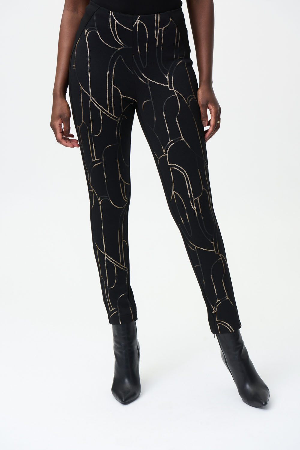 Joseph Ribkoff Black/Gold Pants Style 224185