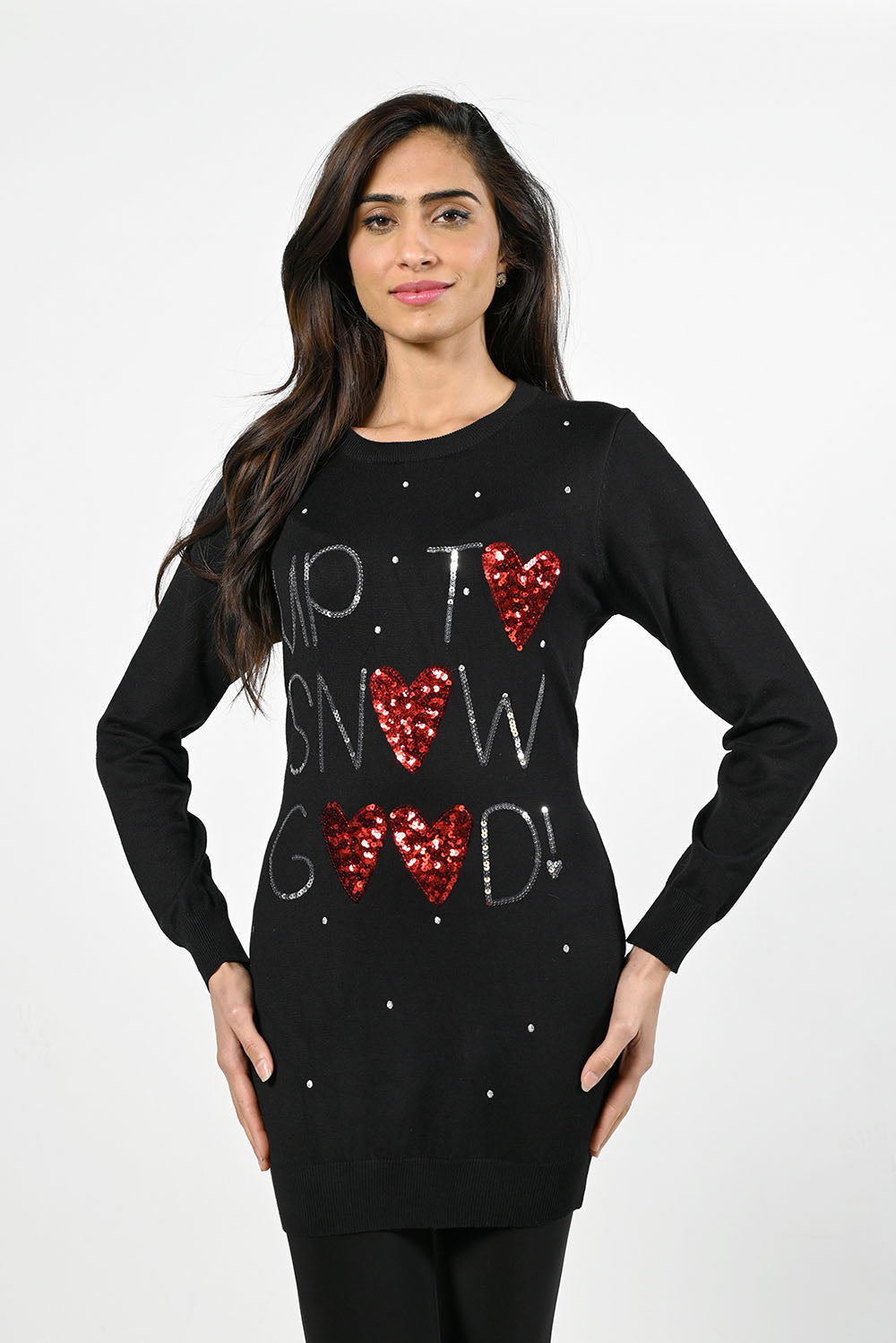 Frank Lyman Black/Red Knit Top Style 224511U