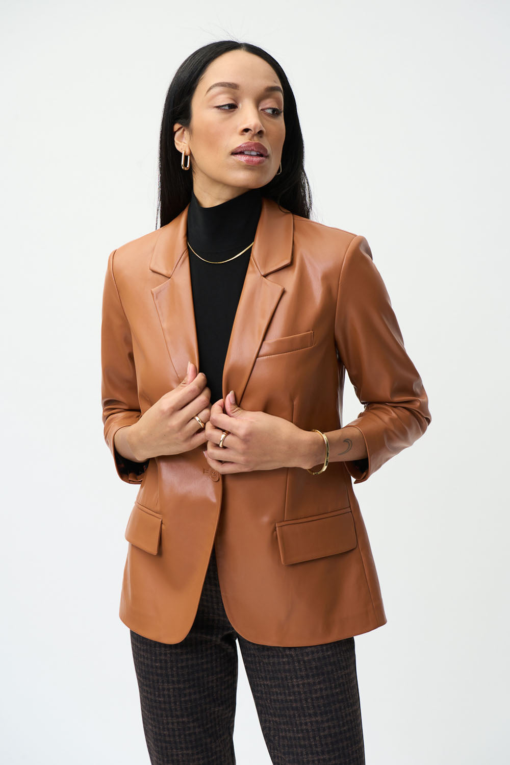 Joseph Ribkoff Maple Leatherette Jacket Style 224946